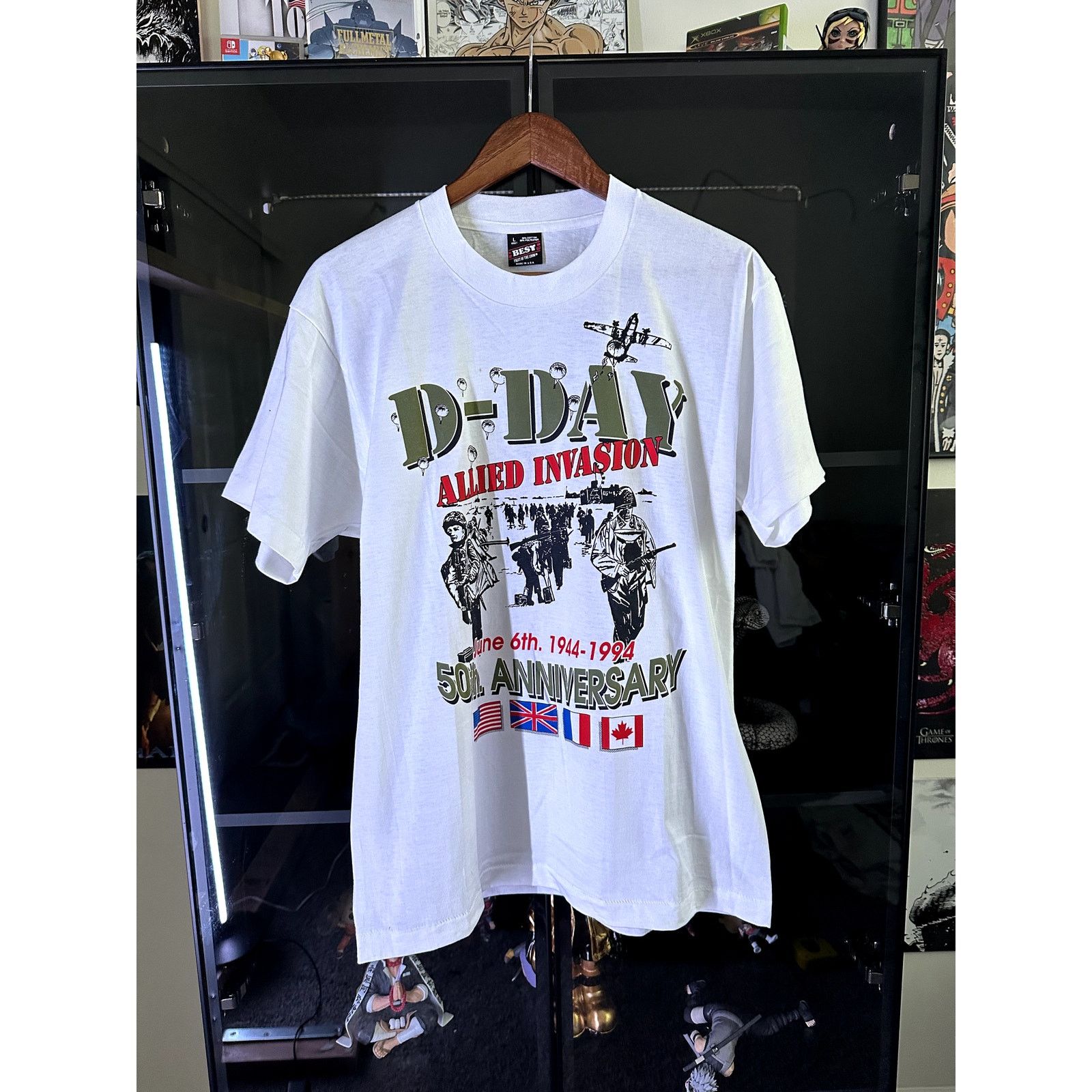 Fruit Of The Loom Vintage D-DAY 50th anniversary Allied Invasion Shirt Size L Size US L / EU 52-54 / 3 - 1 Thumbnail