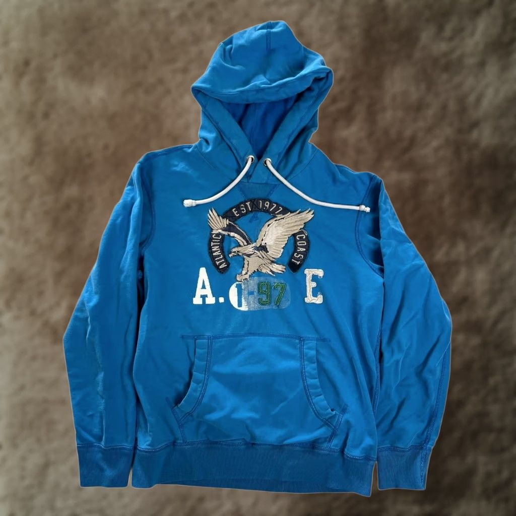 American Eagle Outfitters VINTAGE American Eagle Outfitters Hoodie Mens Medium Blue Fleece Sweatshirt Y2K Size US M / EU 48-50 / 2 - 1 Thumbnail