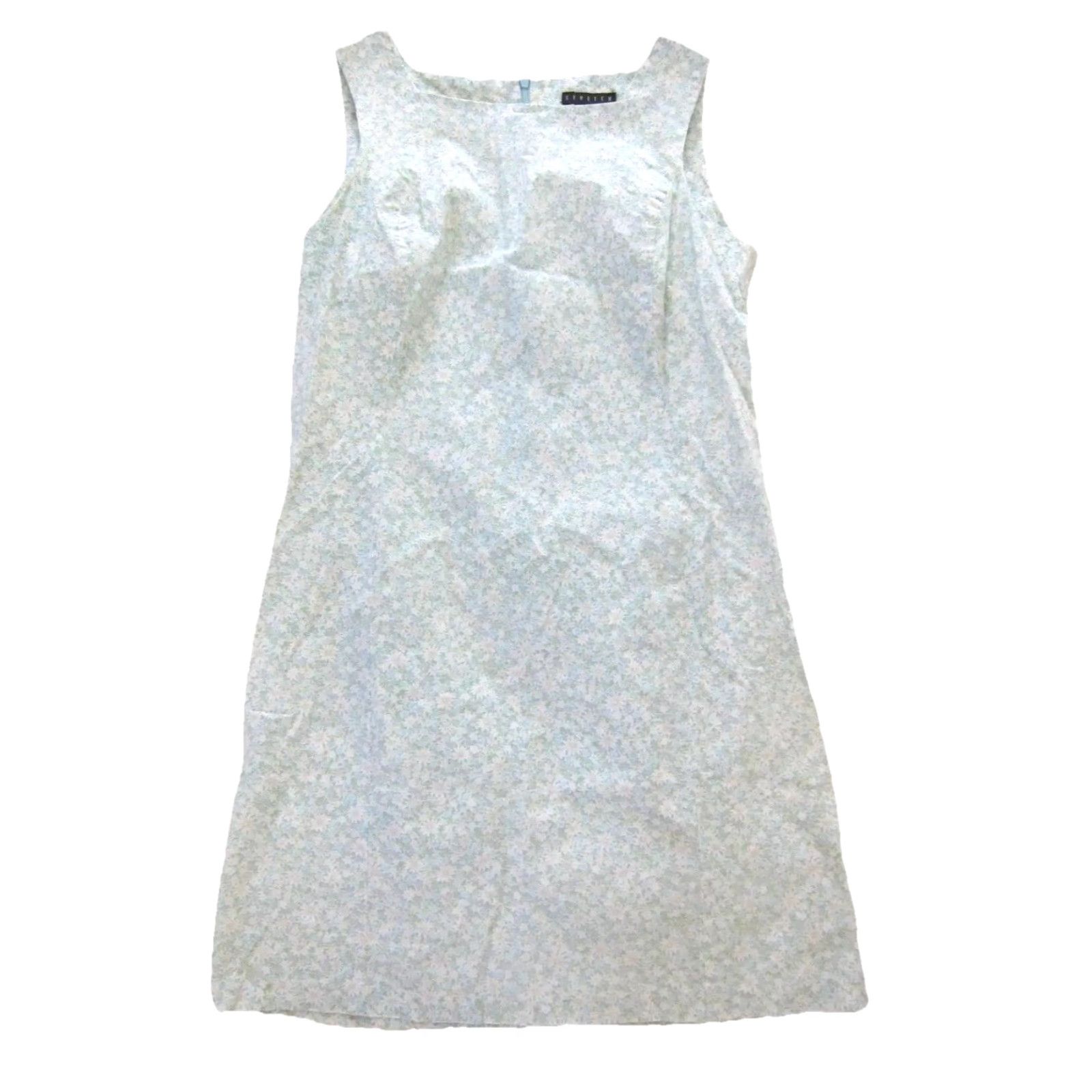 Van Heusen VINTAGE Van Heusen Cotton Stretch Green Ivory Floral Sheath Shift Tank Sun Dress Woman 8 Size M / US 6-8 / IT 42-44 - 2 Thumbnail