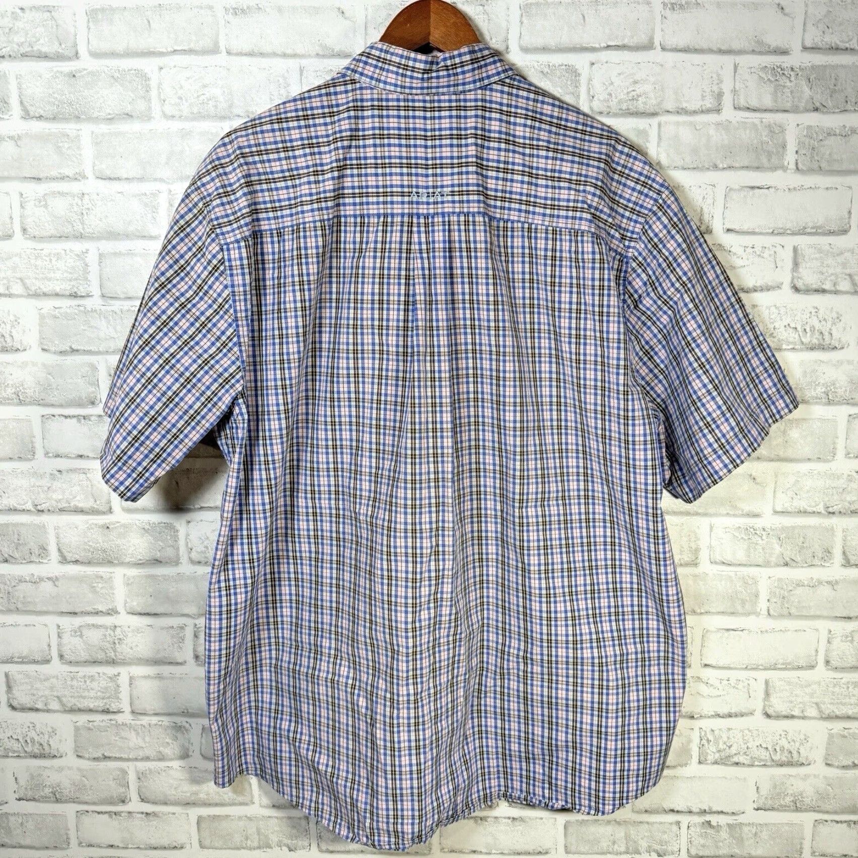 Ariat Ariat Pro Series Plaid Short Sleeve Button Down Mens XL Size US 36 / EU 52 - 5 Thumbnail