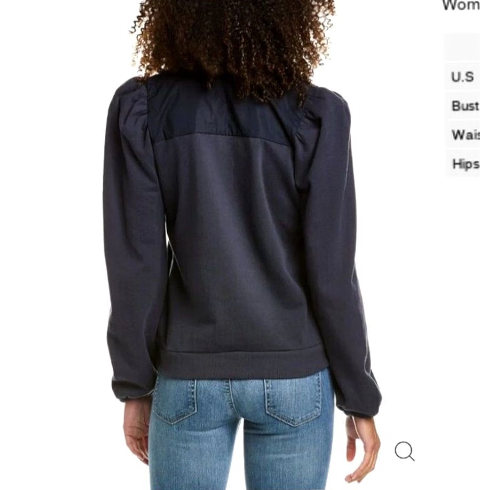Nation LTD NATION LTD Bonnie Bibbed Women's navy blue cotton Sweatshirt Size L Size L / US 10 / IT 46 - 3 Thumbnail