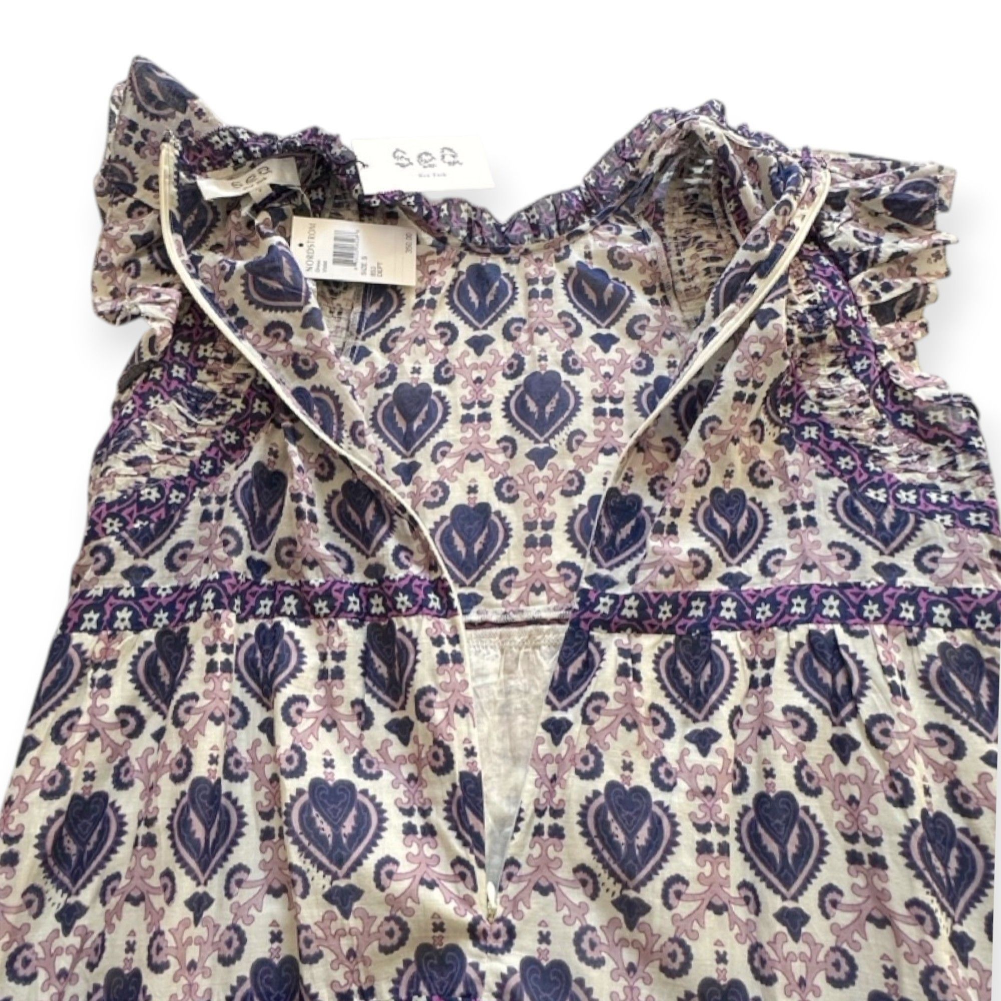 Sea New York Sea New York Violet Border Print Mini Dress S NWT Cotton Size S / US 4 / IT 40 - 10 Thumbnail