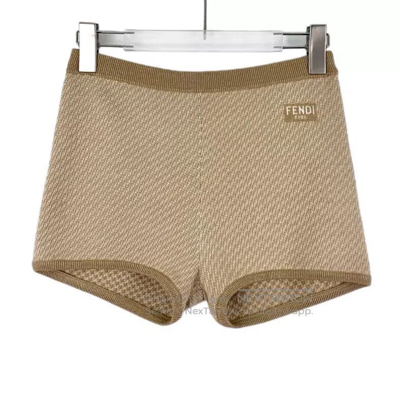 Fendi Fendi Caramel Logo Inlaid Wool Knit Short Pants Size 28" / US 6 / IT 42 - 1 Thumbnail