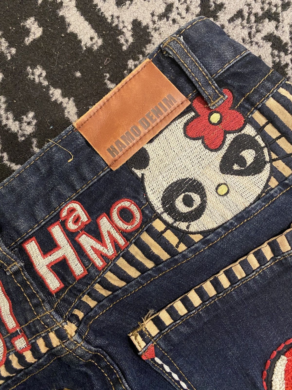 Japanese Brand Hysteric Glamour Patchwork Washed Denim Hello Kitty Size US 33 - 12 Thumbnail