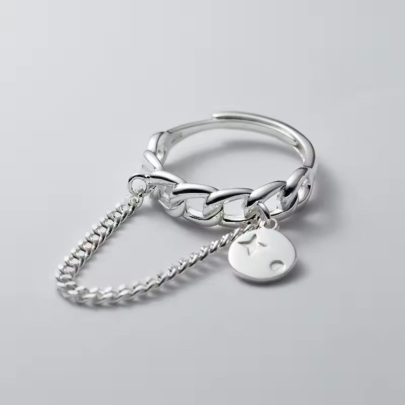 Jewelry Hollow Geometric Chain Ring Size ONE SIZE - 5 Thumbnail