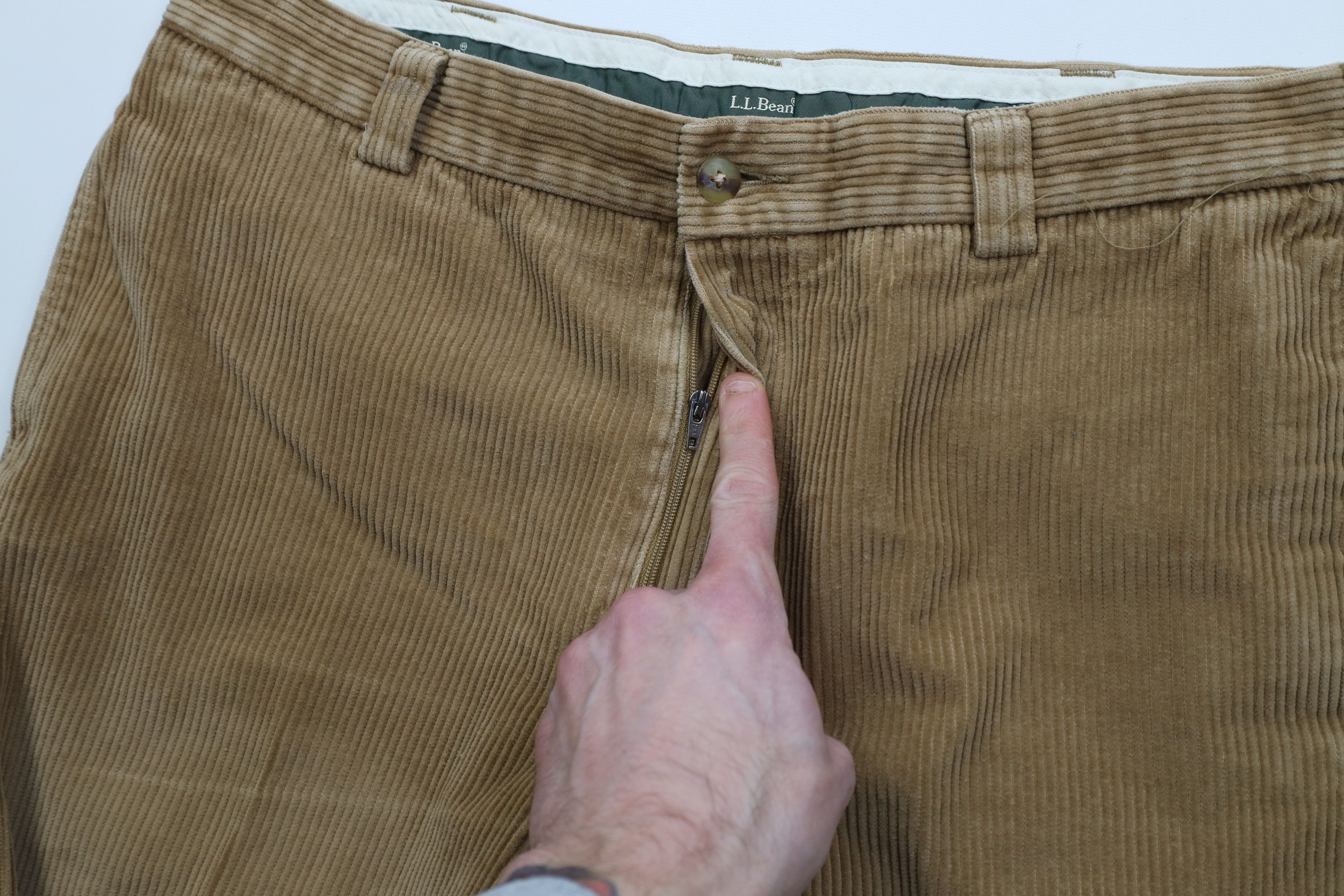 L.L. Bean Vtg 90s LL Bean Wide Leg Corduroy Chino Pants Trousers Beige Size US 34 / EU 50 - 8 Thumbnail