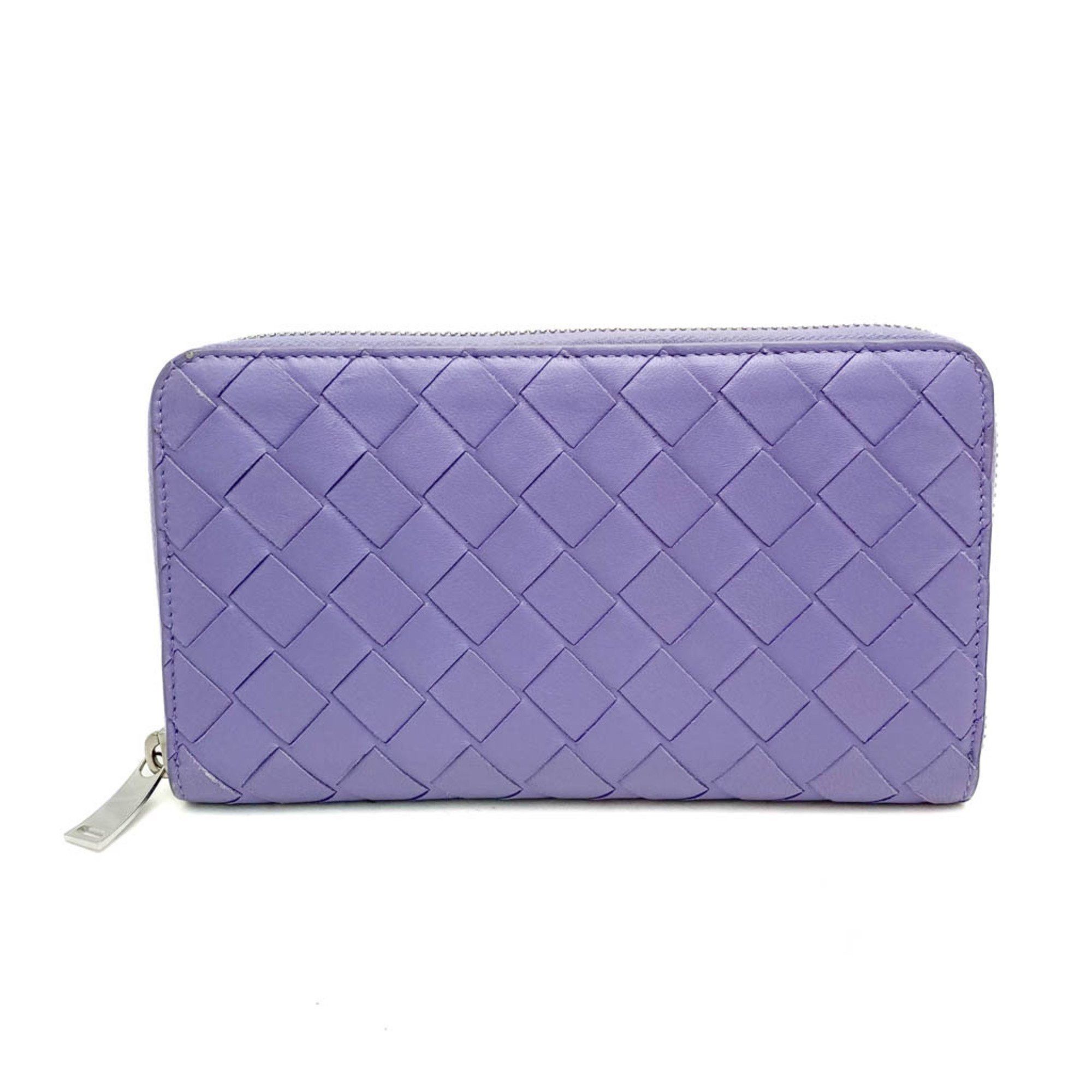 Bottega Veneta Intrecciato Purple Leather Wallet (Pre-Owned) Size ONE SIZE - 1 Thumbnail