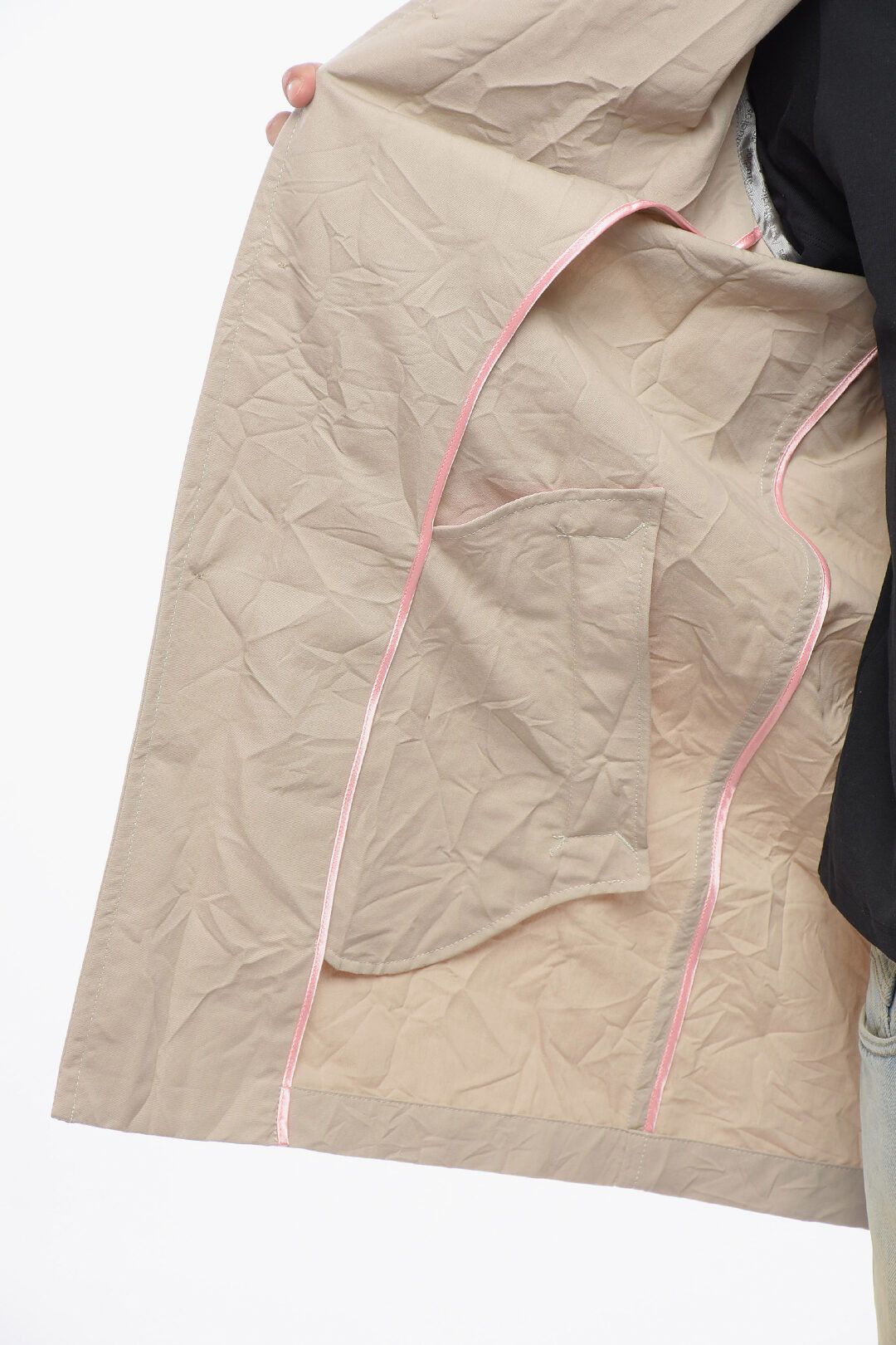 Acne Studios og1mm0325 Wrinkled Effect Unlined Coat in Beige Size US M / EU 48-50 / 2 - 6 Thumbnail