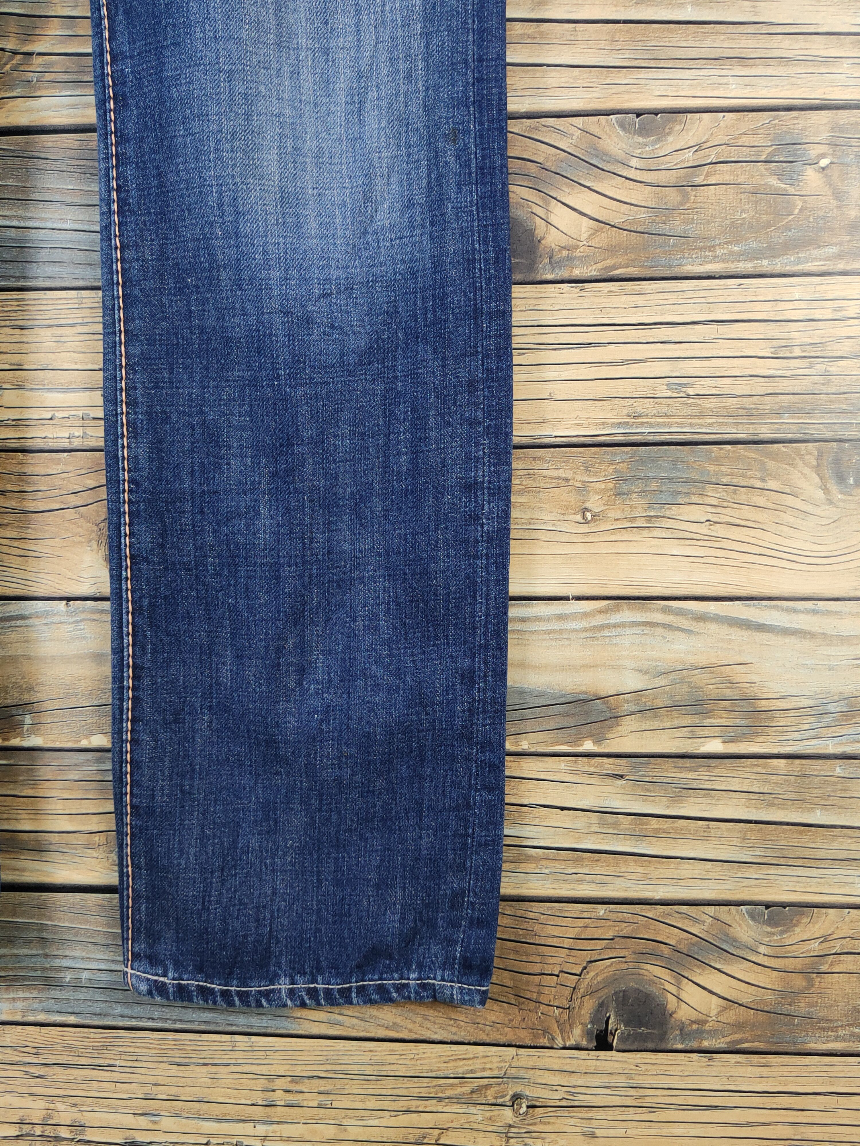 Japanese Brand Et Boite Dark Blue Distressed Ripped denim Jeans #W2058 Size 28" / US 6 / IT 42 - 6 Thumbnail