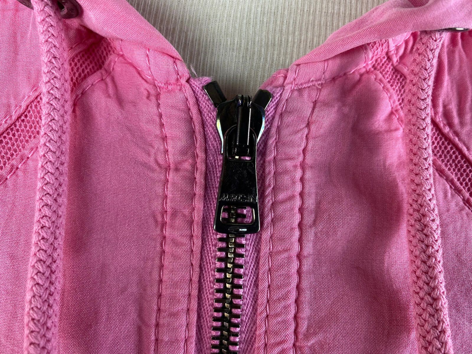 Designer Marc Cain Pink Nylon Geometric Full Zip Hooded Jacket Size 2 Size XS / US 0-2 / IT 36-38 - 4 Thumbnail