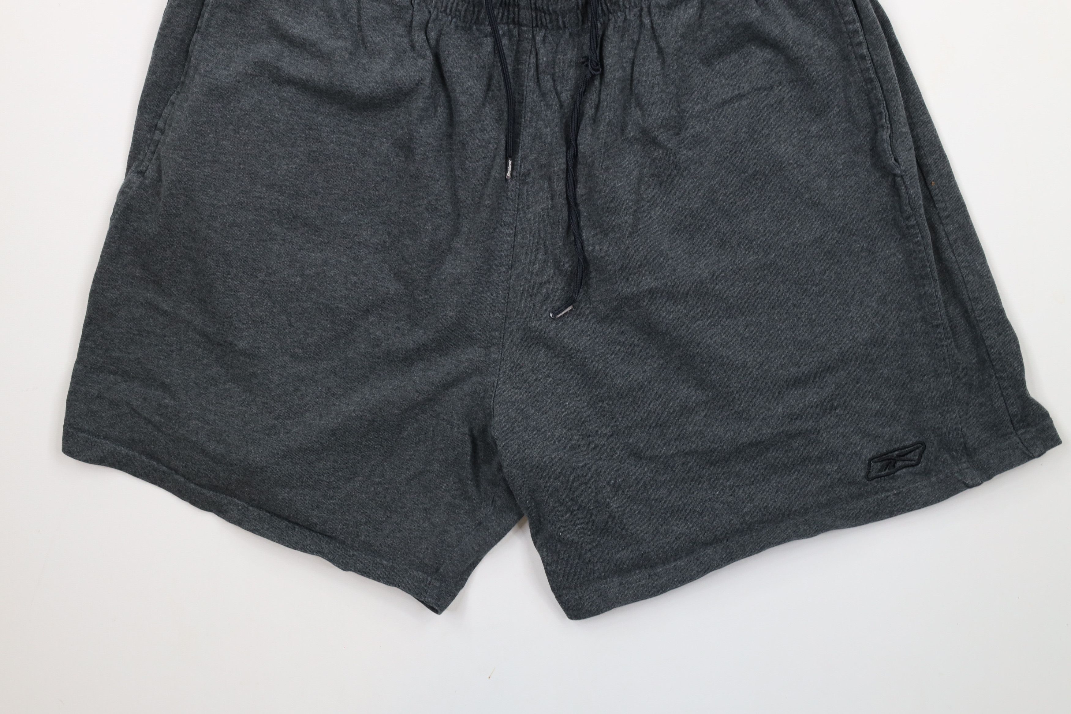 Reebok × Vintage Vintage 90s Reebok Logo Above Knee Shorts Heather Gray Size US 36 / EU 52 - 4 Thumbnail