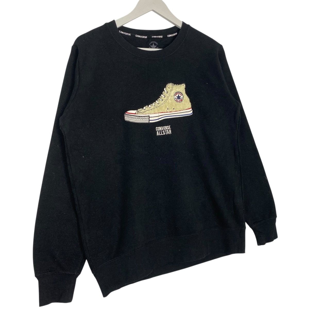 Vintage Vintage Converse Sweatshirt Crewneck Black Big Logo Size L Size US L / EU 52-54 / 3 - 3 Thumbnail