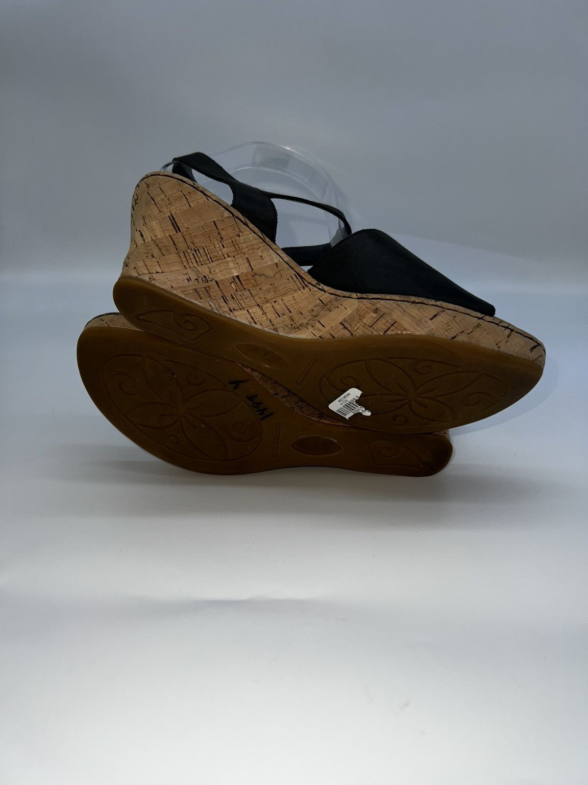 Born Born Women's Black Slingback Wedge Sandals Size 8.5 Open Toe Size US 8 / IT 38 - 9 Thumbnail