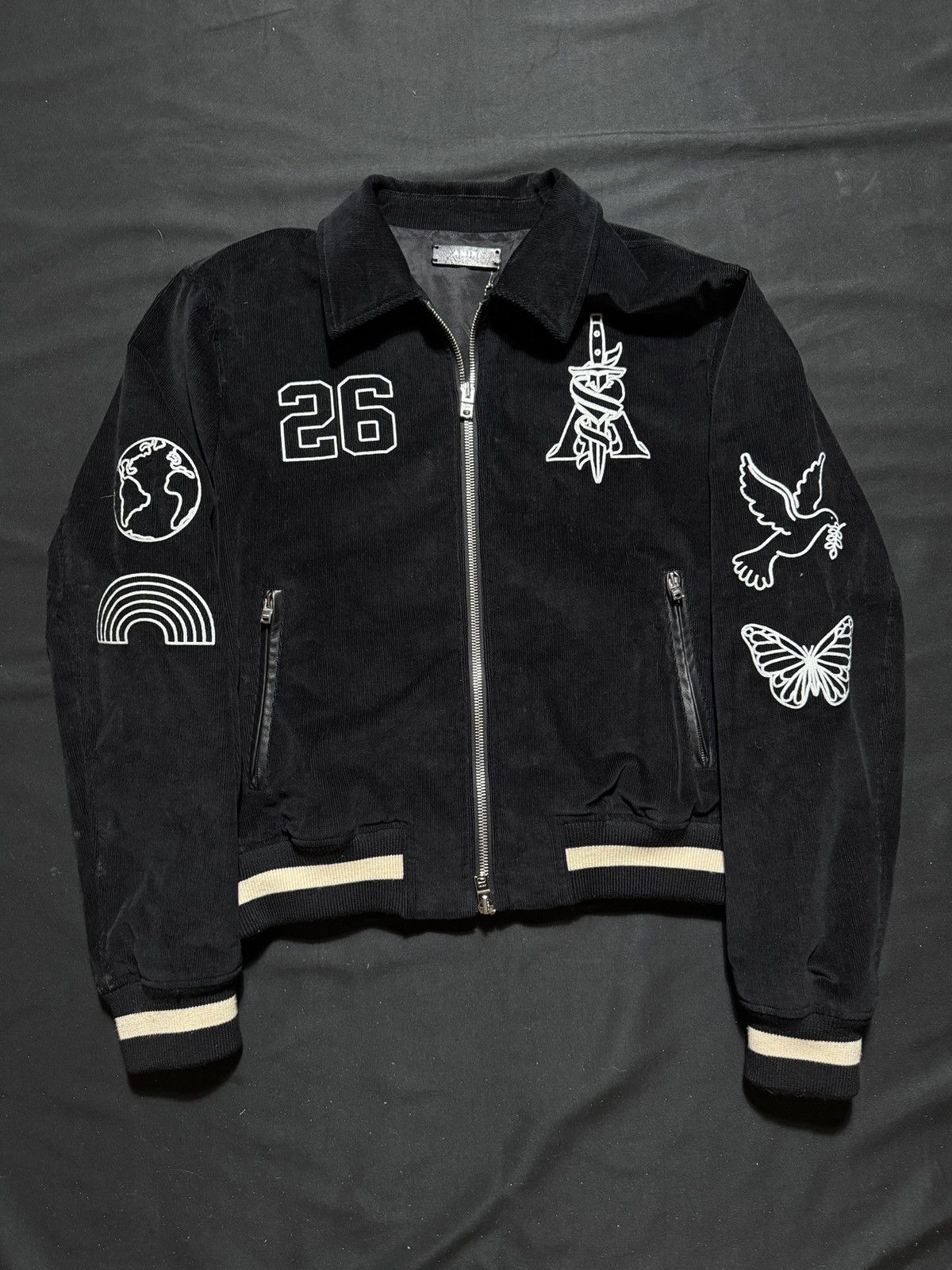 Amiri AMIRI CORDUROY BROTHERS VARSITY JACKET BLACK Size US XL / EU 56 / 4 - 2 Thumbnail