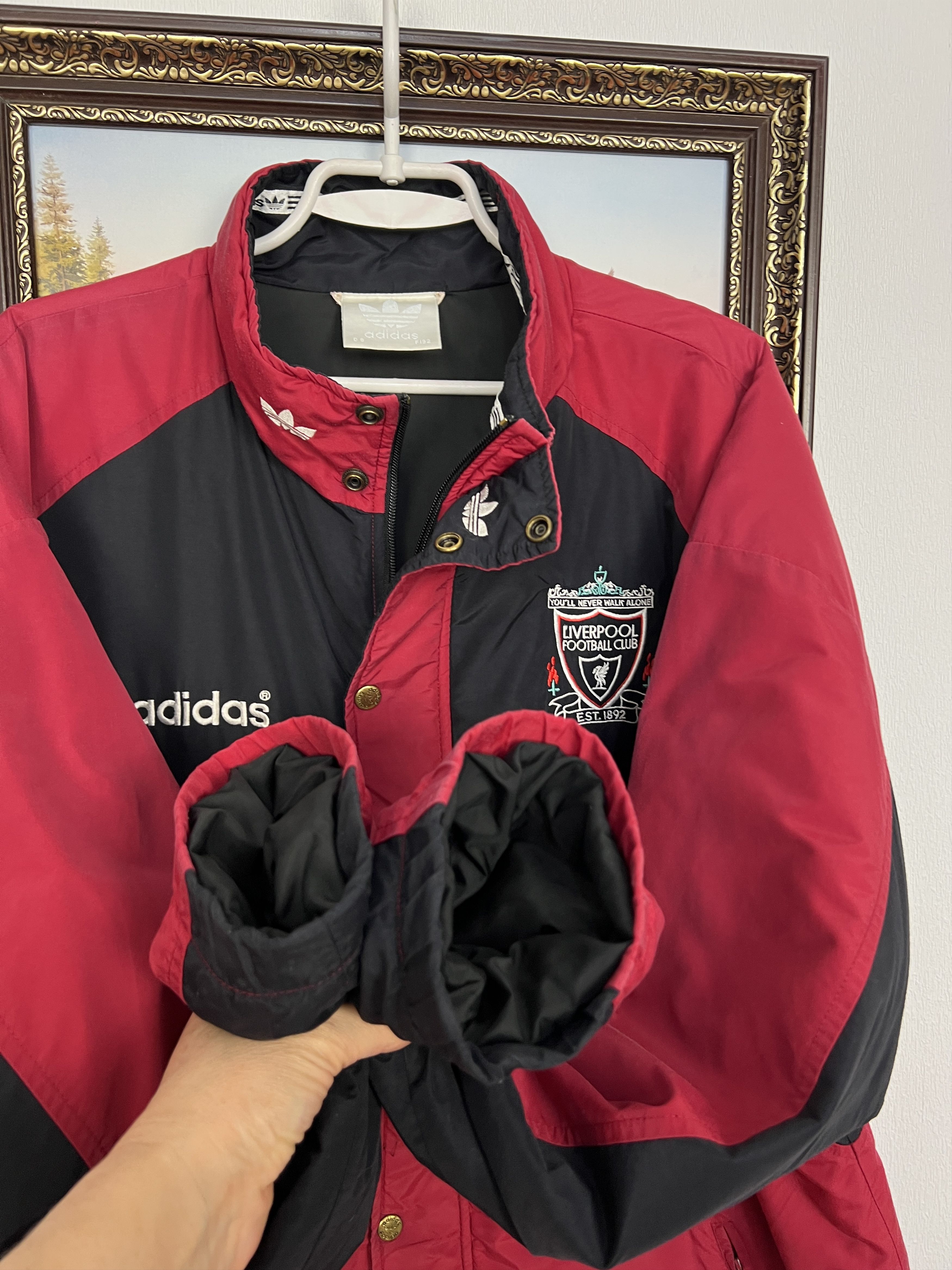 Adidas Vintage 90's Liverpool Padded Jacket Soccer Bomber Track Top Size US L / EU 52-54 / 3 - 5 Thumbnail