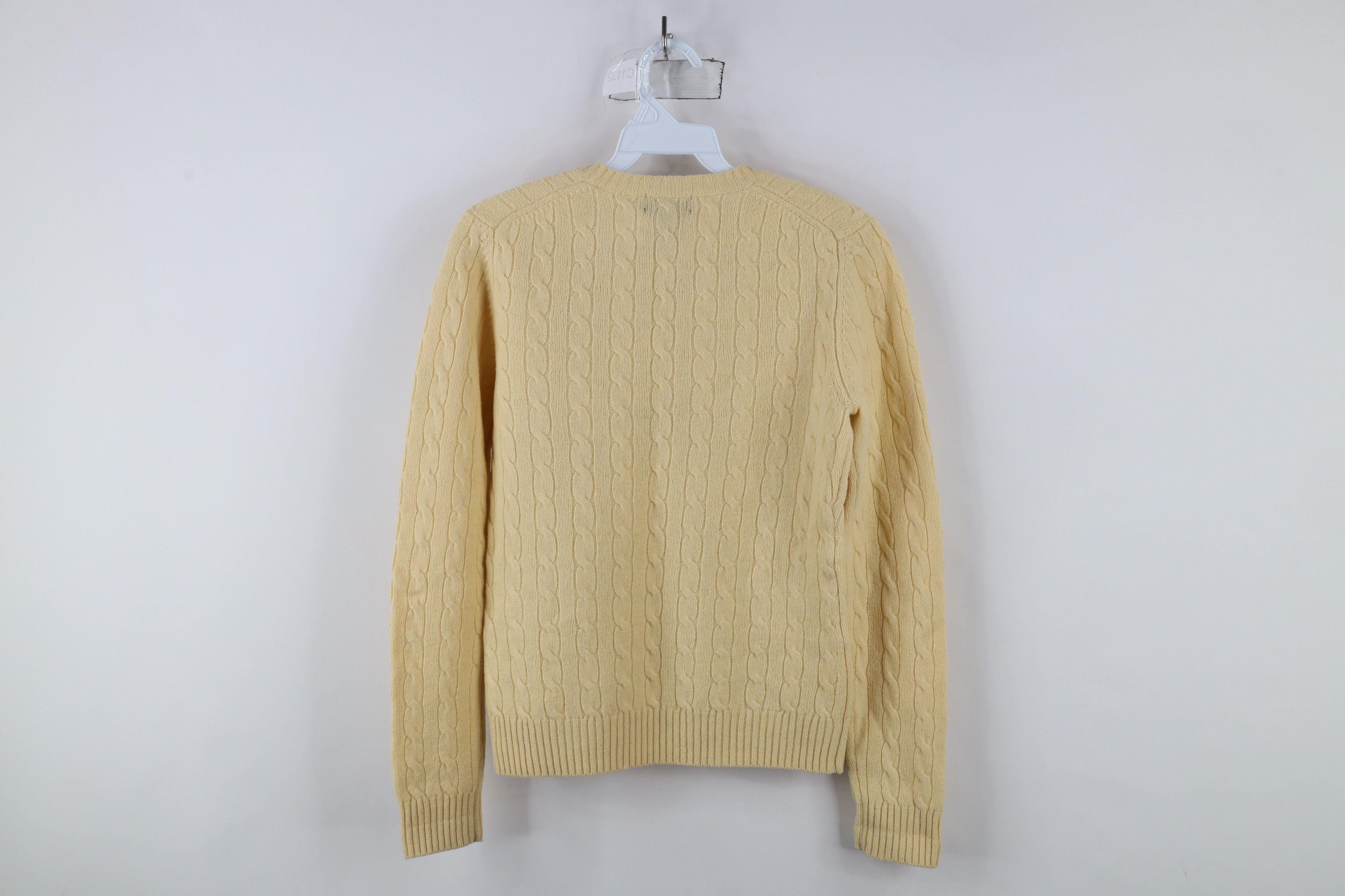 Brooks Brothers × Vintage Vintage 90s Brooks Brothers Cable Knit V-Neck Sweater Size S / US 4 / IT 40 - 7 Thumbnail