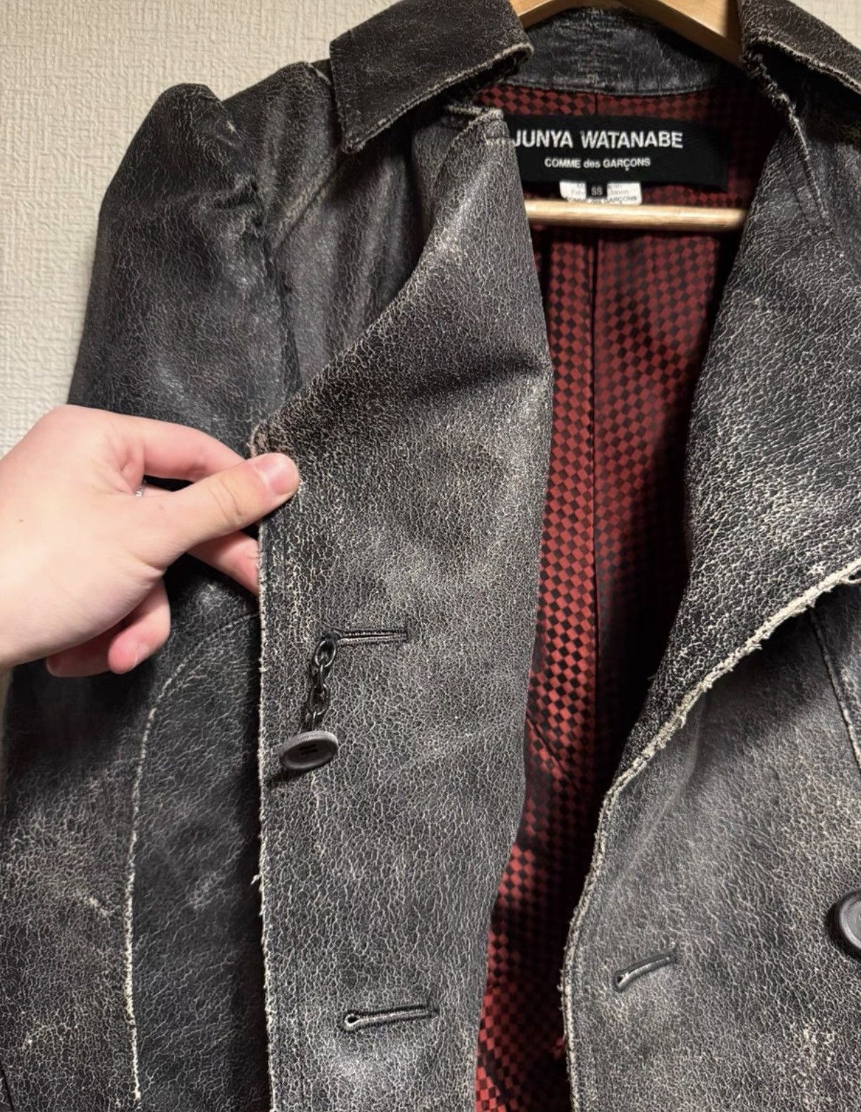 Junya Watanabe Junya WWatanab Cracked Deconstructed Faux Leather Jacket K24 Size XS / US 0-2 / IT 36-38 - 5 Thumbnail