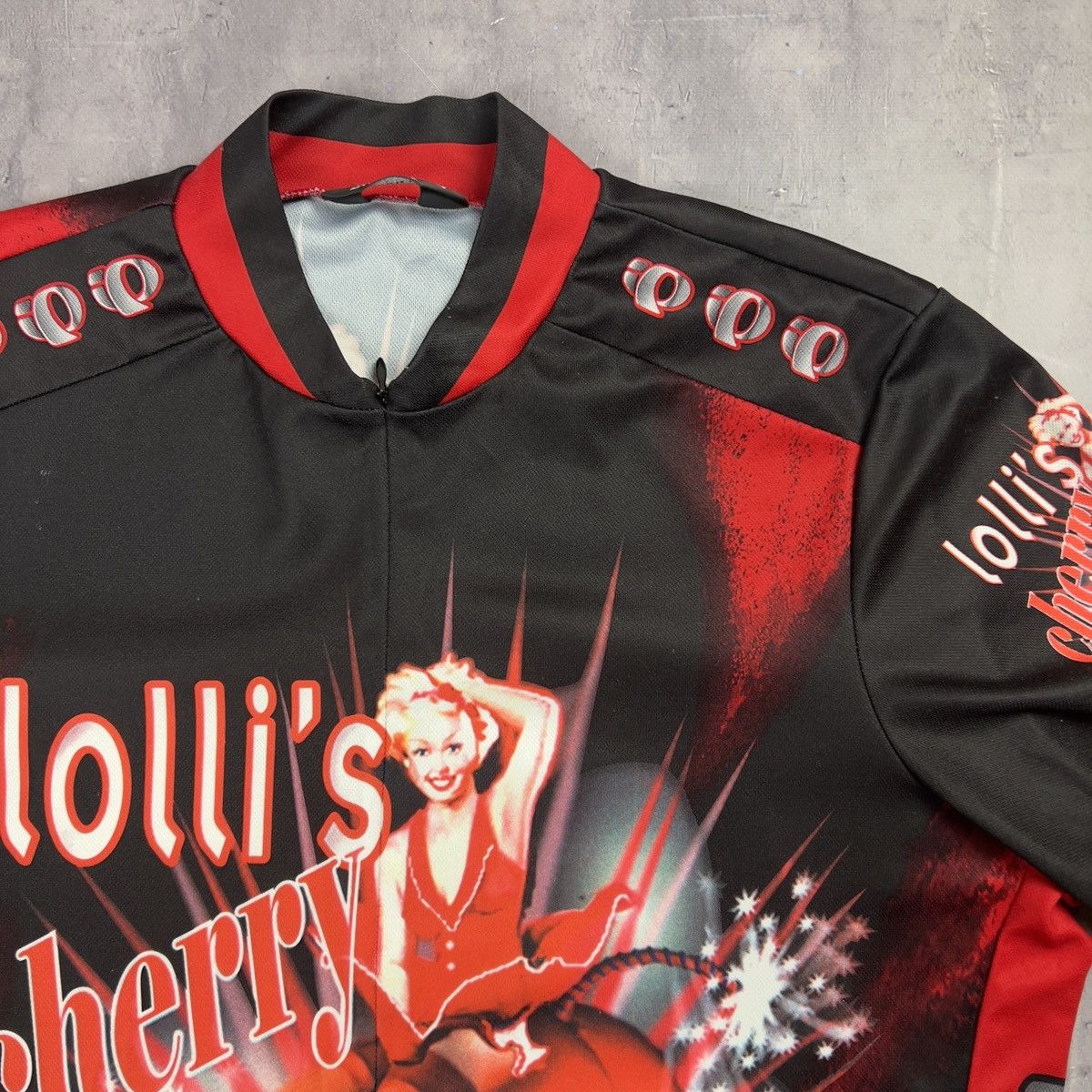 PEARL iZUMi Pearl Izumi Vintage Lolli's Cherry Overptint Cycling Jersey Size US M / EU 48-50 / 2 - 8 Thumbnail