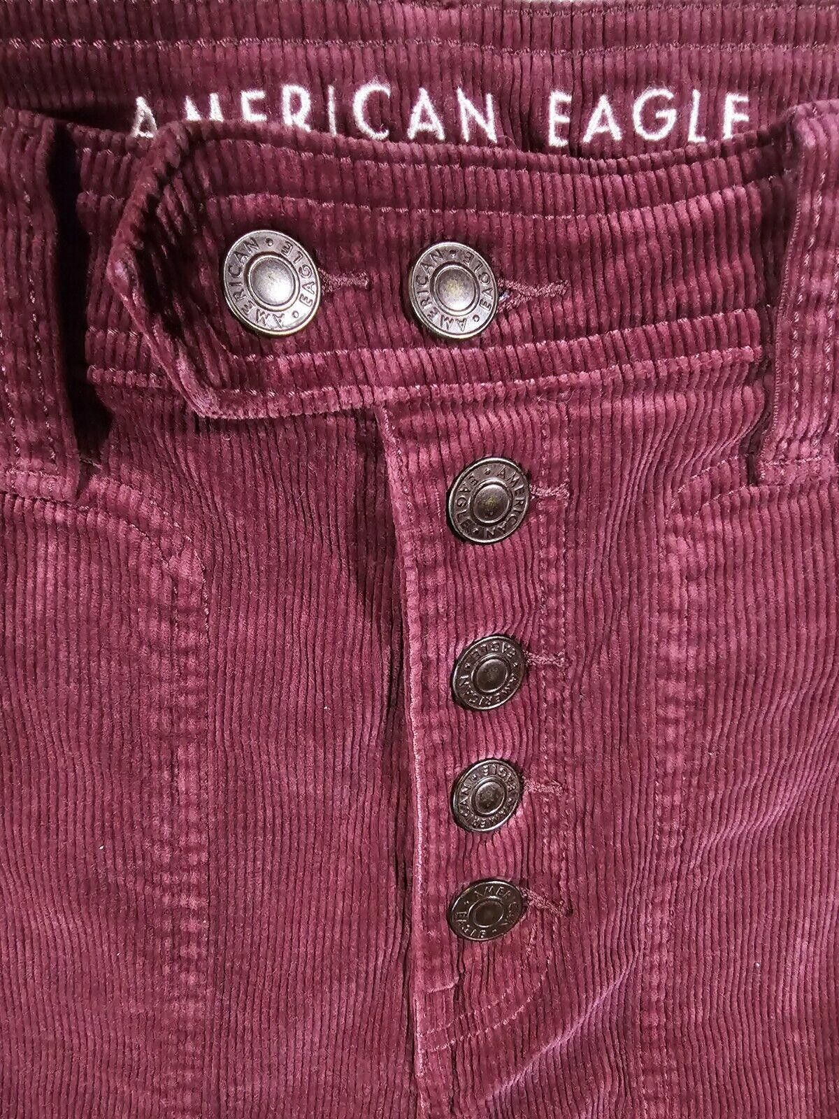 Designer 6 Button AMERICAN EAGLE Courduroy Pants Size 6 Red Size 28" / US 6 / IT 42 - 3 Thumbnail