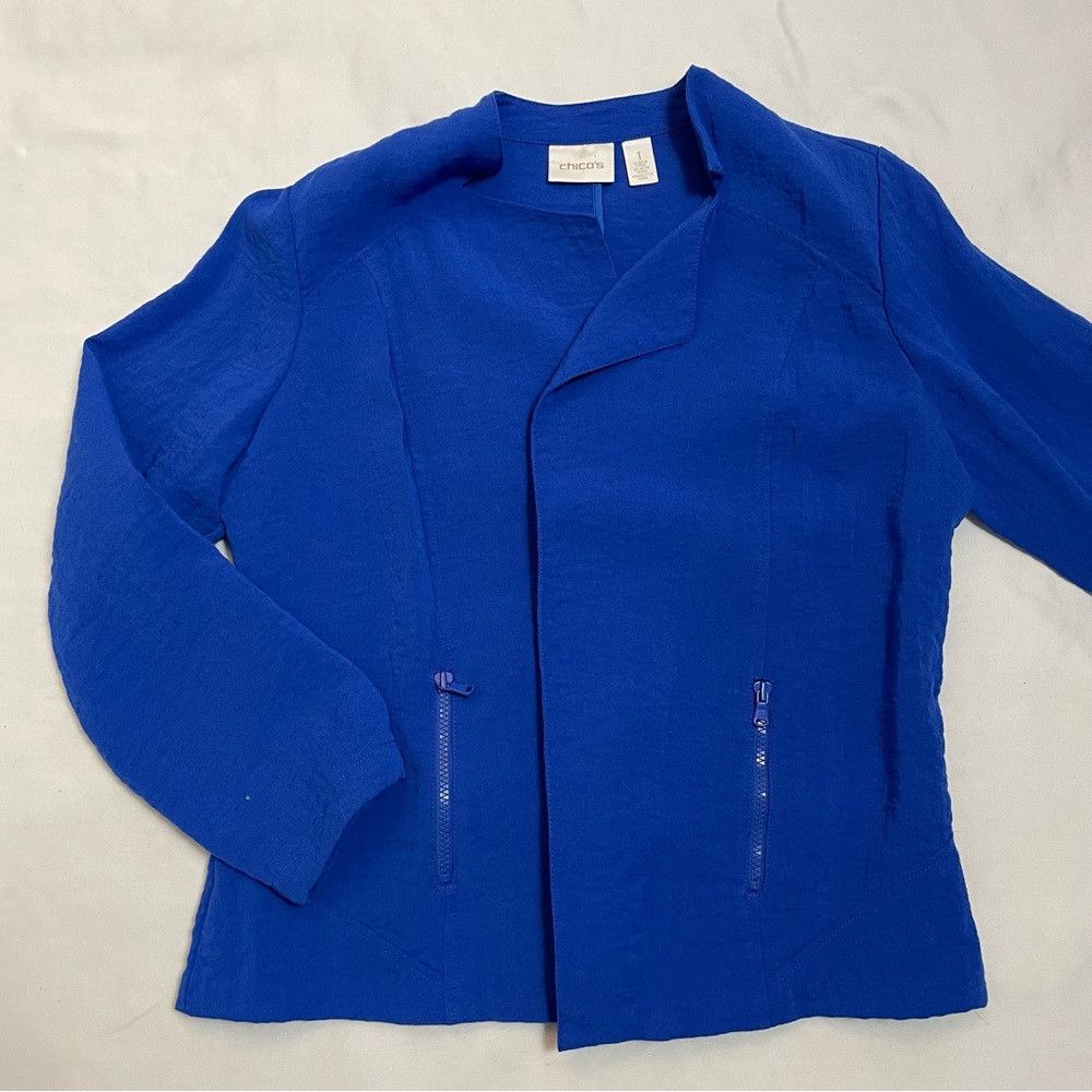 Chicos Chico's Royal Blue Open Front Jacket Size 1 US M Size M / US 6-8 / IT 42-44 - 5 Thumbnail