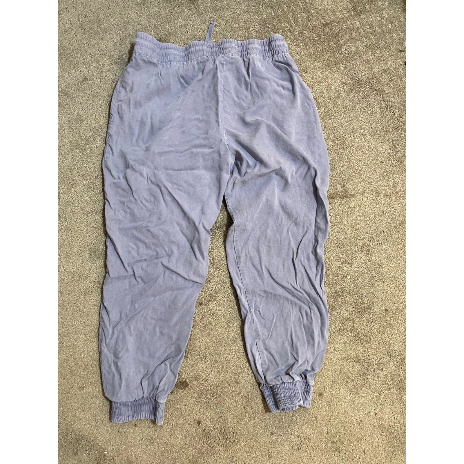 CLOT Cloth & Stone Pants M Lyocell Blue Drawstring Pull On Cropped Tencel Casual Travel Women Size 32" / US 10 / IT 46 - 3 Thumbnail
