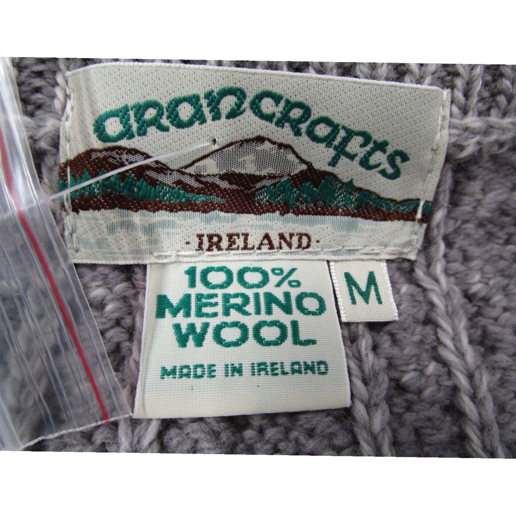 Vintage Aran Crafts Ireland 100% Merino Wool Gray Zip Up Cardigan Sweater Womens Medium Size M / US 6-8 / IT 42-44 - 4 Thumbnail