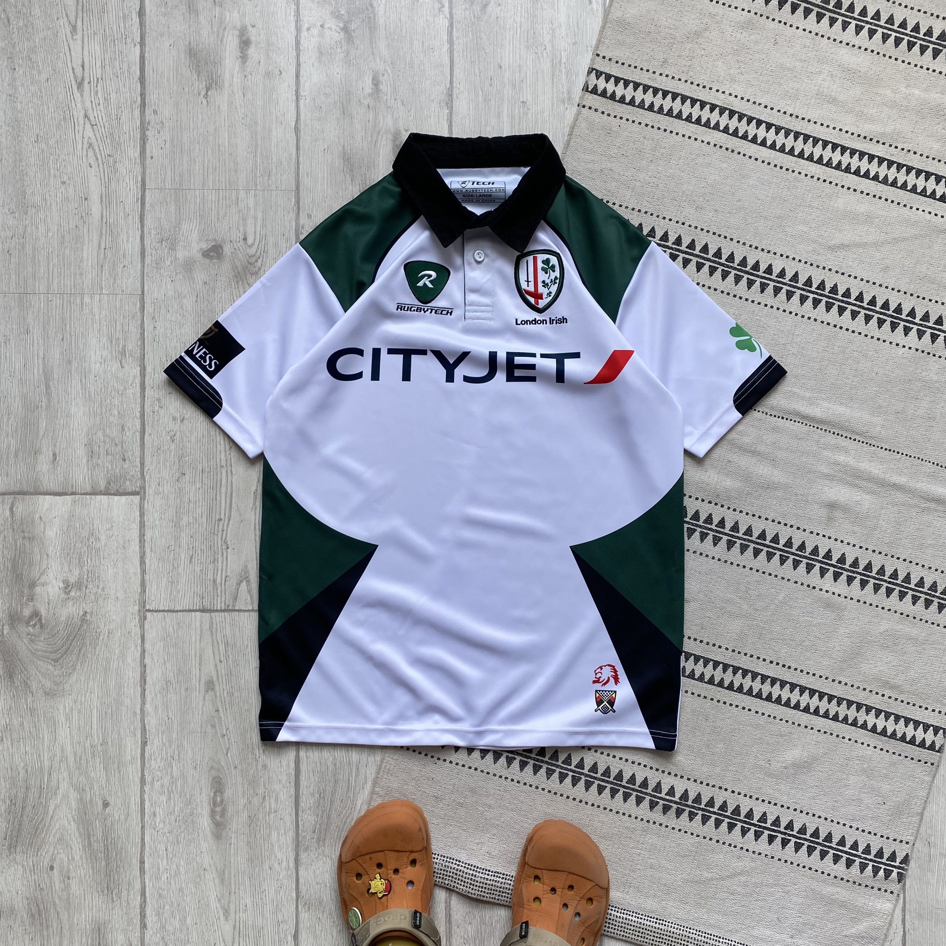 Nike ☘️ Blockore Guinness London Irish rugby jersey Drill Y2K Size US M / EU 48-50 / 2 - 1 Thumbnail