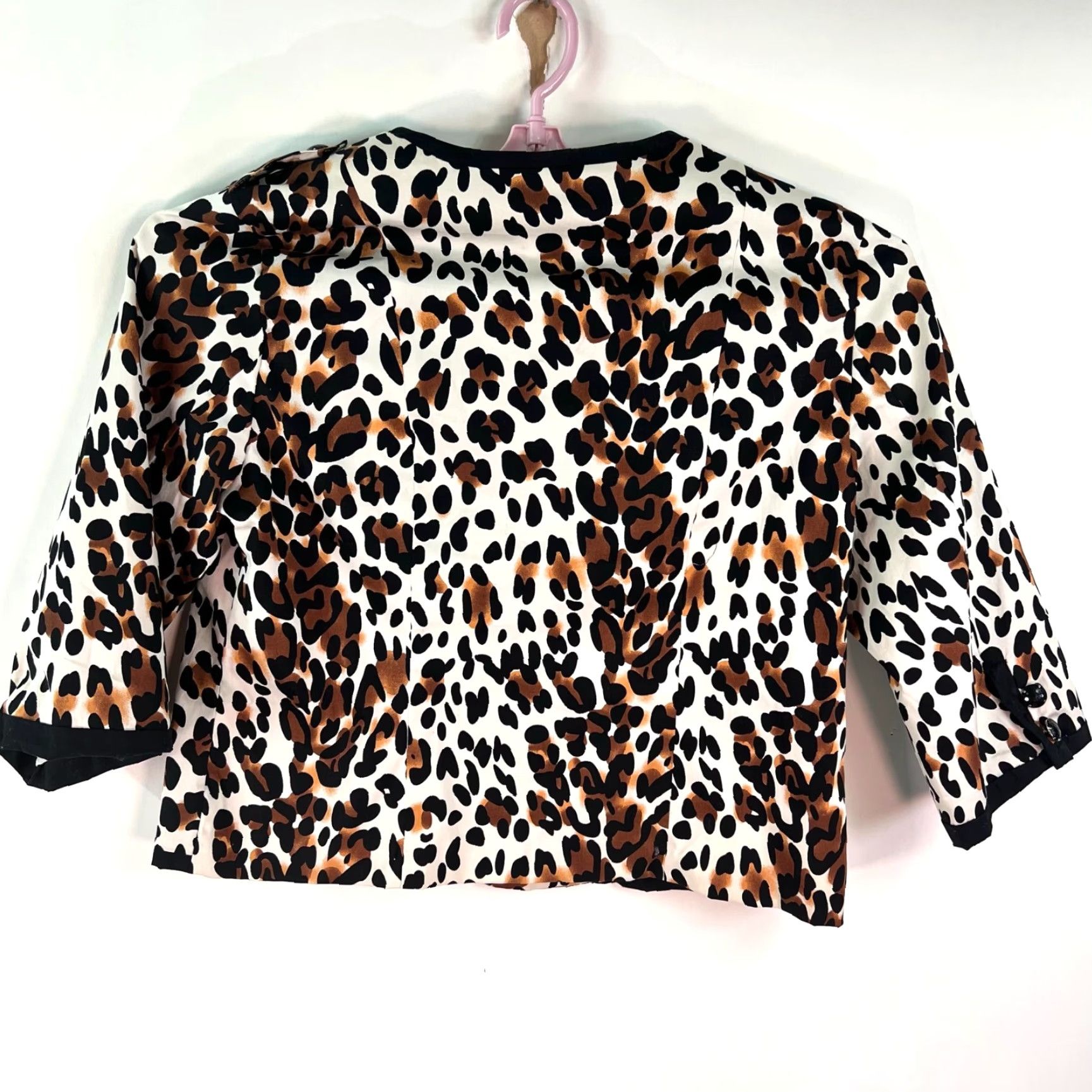 APPARIS Appraisal Womens Blazer Jacket Size L 3/4 Sleeve Ivory Animal Print Casual Size L / US 10 / IT 46 - 7 Thumbnail