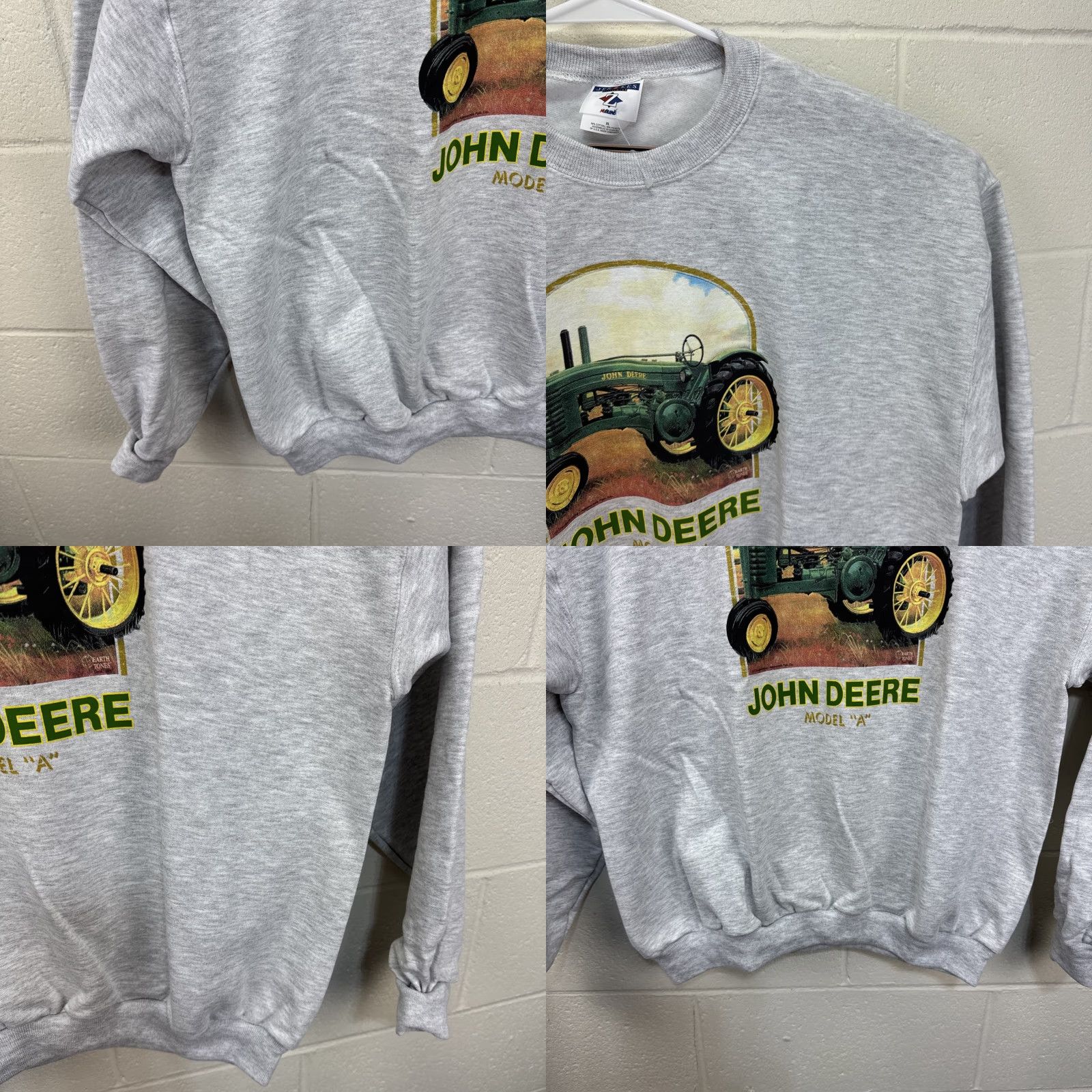 Jerzees VINTAGE John Deere Sweatshirt Mens XL Gray Graphic Print Tractor Crewneck Jerzees Size US XL / EU 56 / 4 - 8 Thumbnail