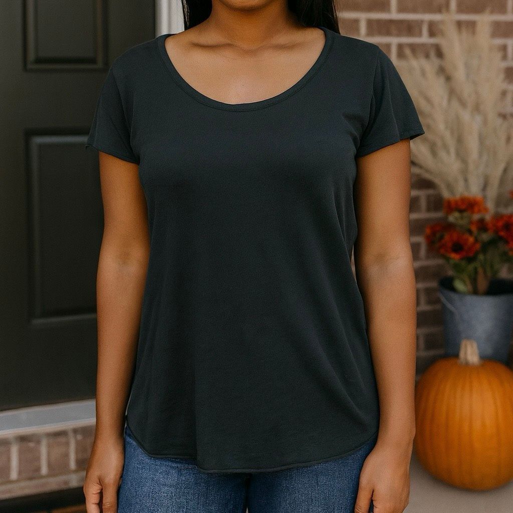 Other Black Sheer Panel T-Shirt Women’s XS | Short Sleeve Scoop Ne Size XS / US 0-2 / IT 36-38 - 2 Thumbnail