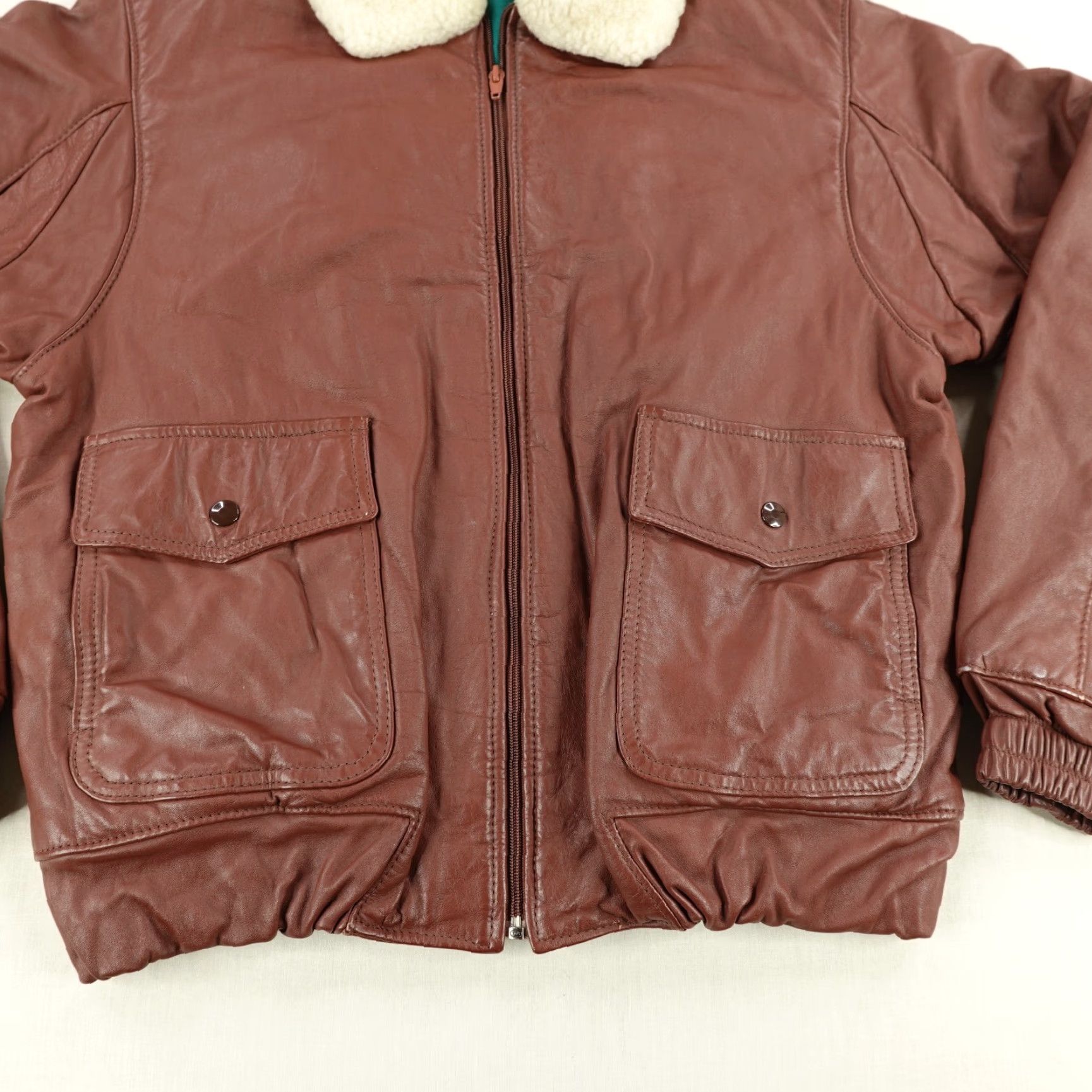 Vintage Vintage Yes LL Bean Jacket Mens Medium Brown Leather Sherpa Aviator Coat Lined 80s Clothing Size US M / EU 48-50 / 2 - 3 Thumbnail