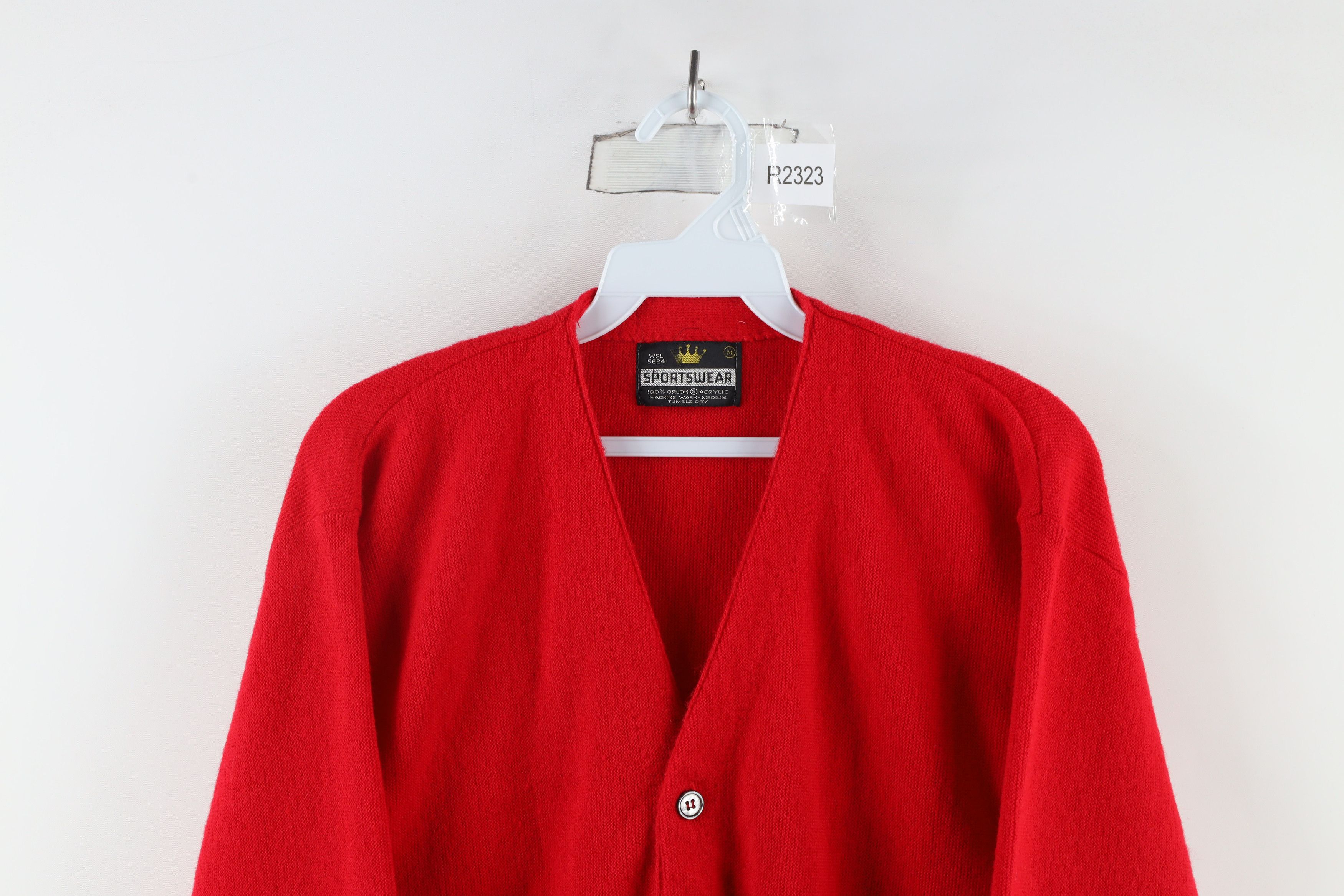 Vintage Vintage 50s 60s Streetwear Button Cardigan Sweater Red USA Size US M / EU 48-50 / 2 - 2 Thumbnail