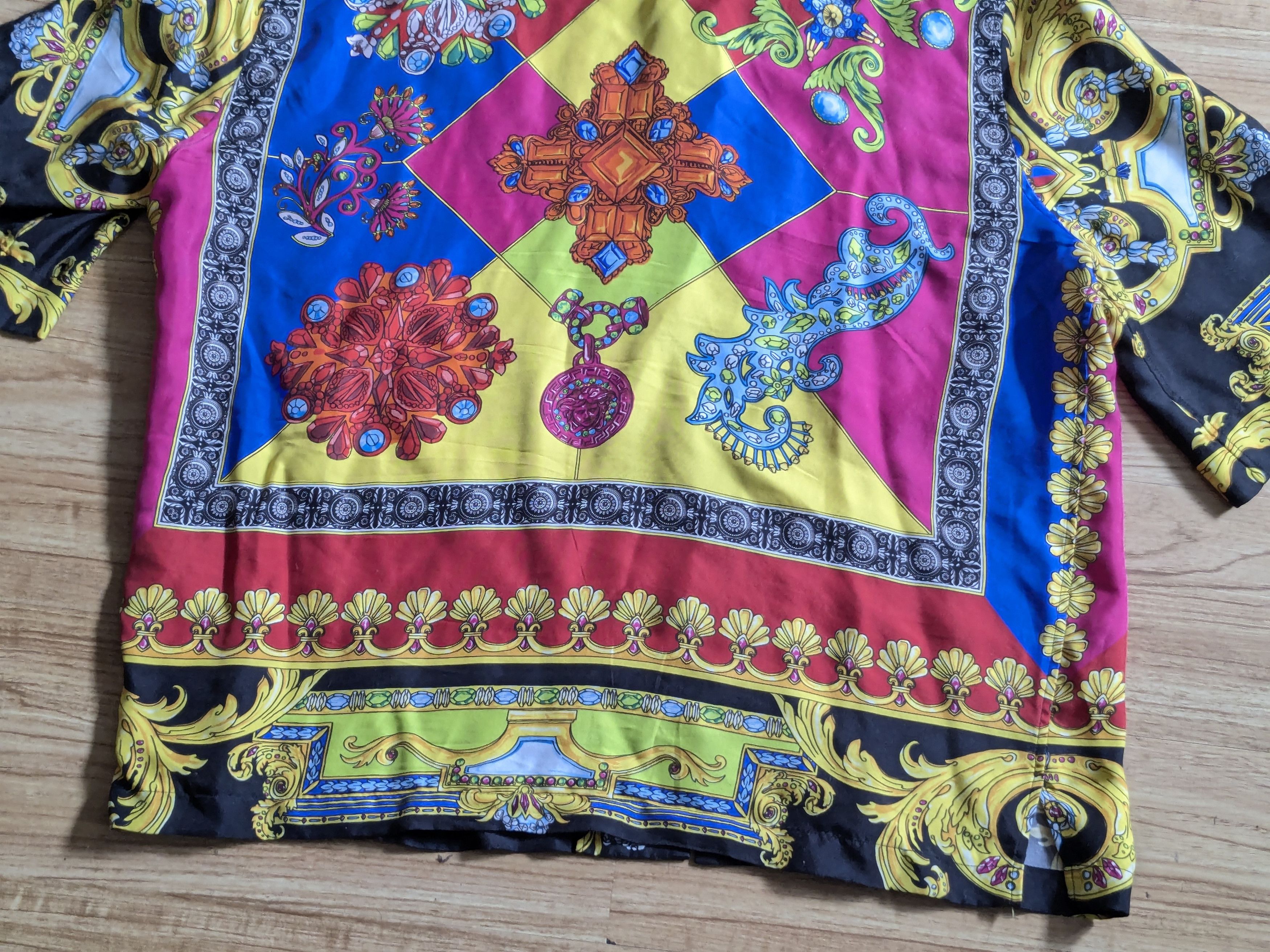 Versace Versace Silk Shirt 40 Longsleeve Multicolor Floral Medusa Size US M / EU 48-50 / 2 - 12 Thumbnail