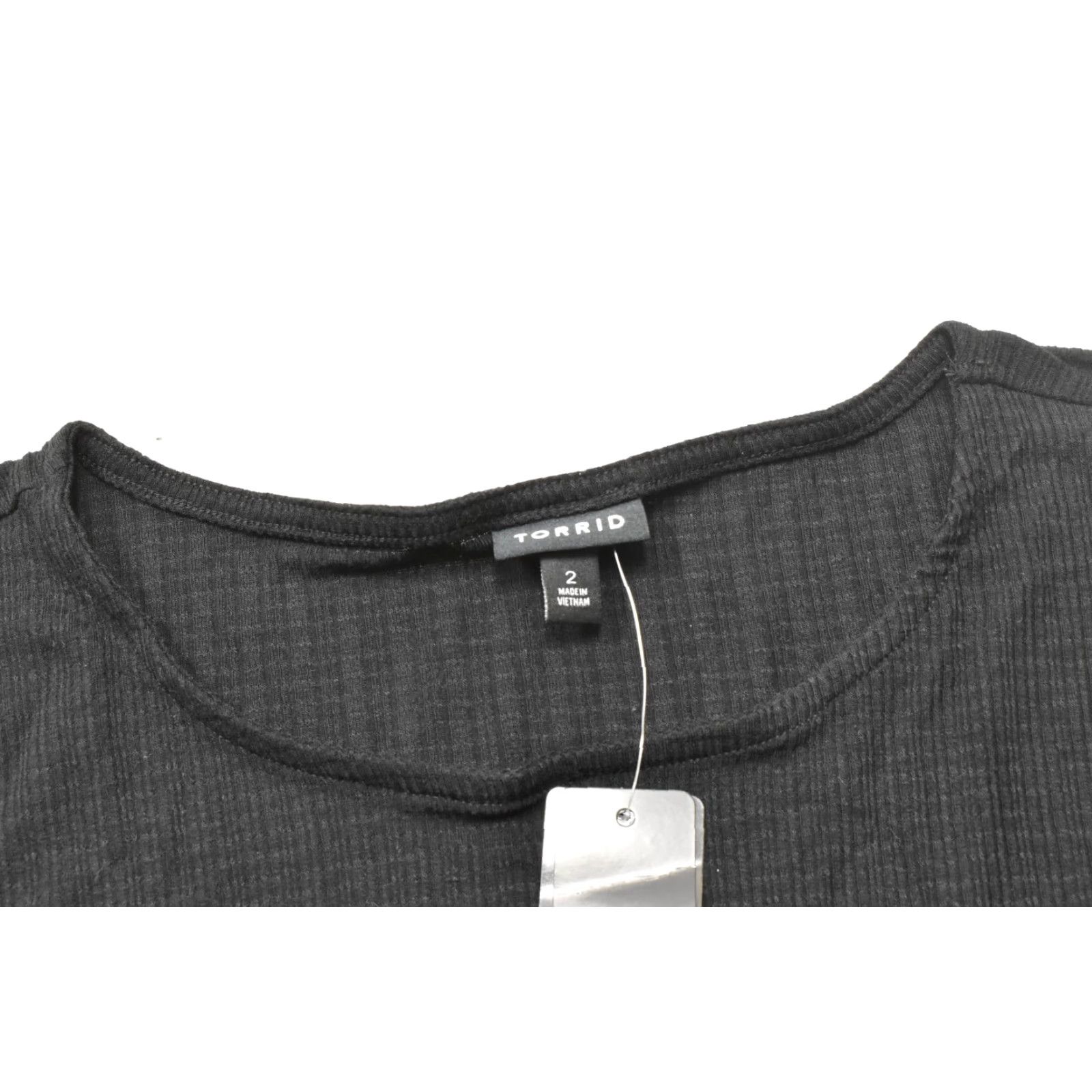 Torrid Torrid Blouse Crop Top Sleeveless High Neck Ruffle 2X Black Texture Knit Plus Size Womens Size XXL / US 16-18 / IT 52-54 - 6 Thumbnail
