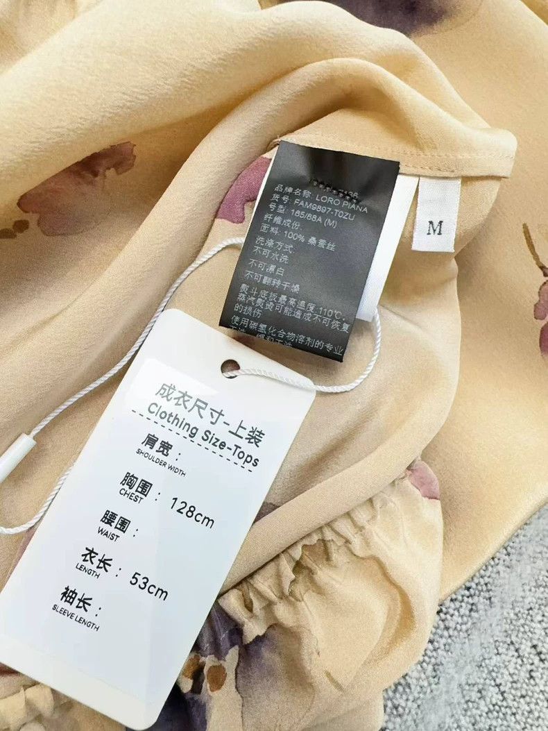 Loro Piana LORO PIANA Silk printed long sleeve shirt in nude color Size M / US 6-8 / IT 42-44 - 5 Thumbnail