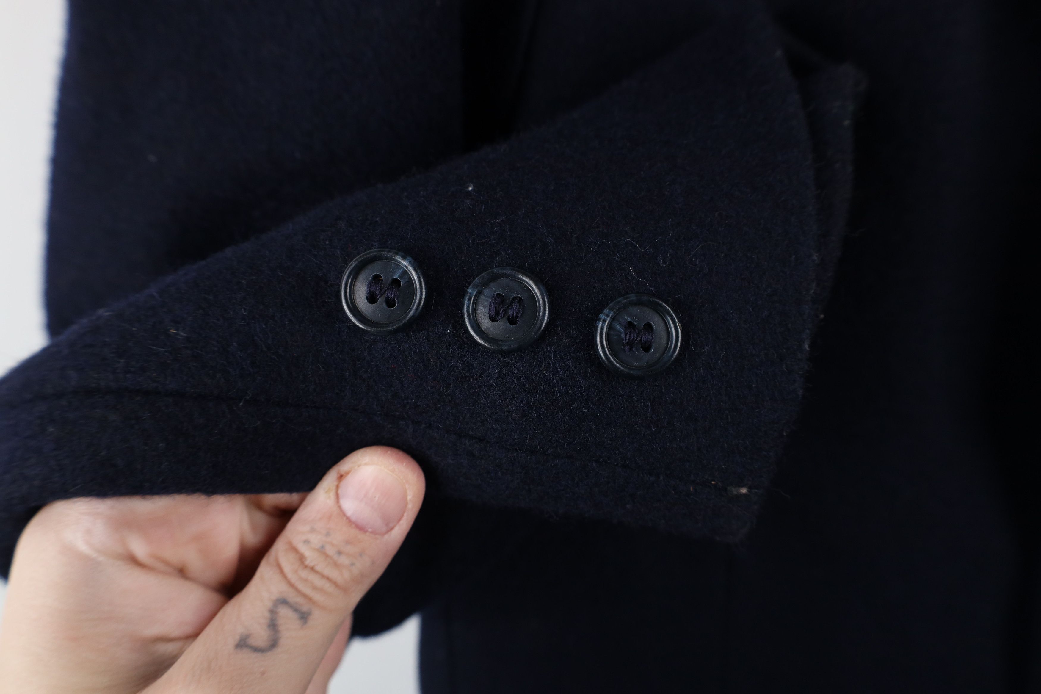 Vintage Vintage 90s Streetwear Wool Blend Overcoat Jacket Navy USA Size US L / EU 52-54 / 3 - 5 Thumbnail