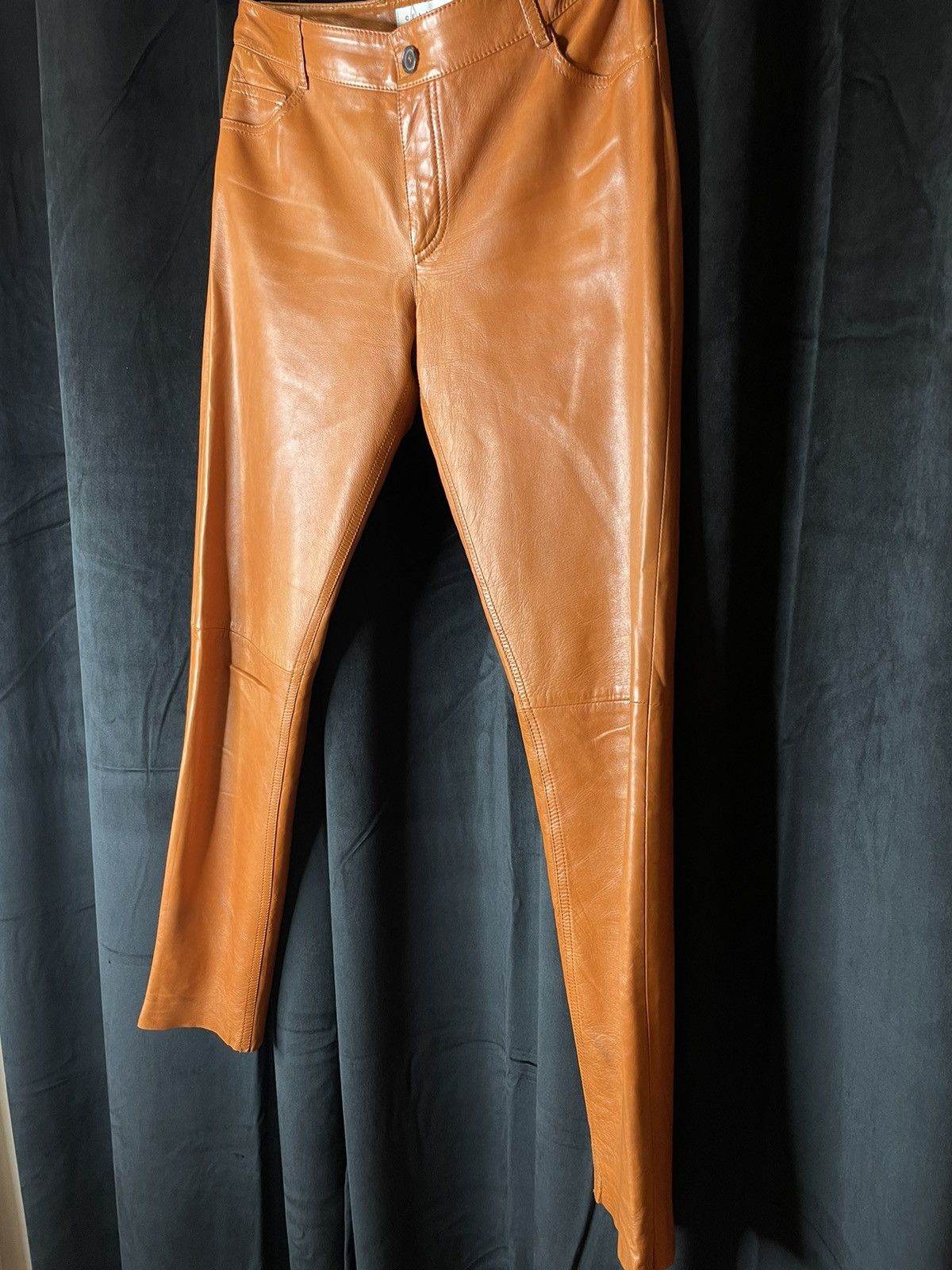 Celine Caramel Leather Pants Size US 28 / EU 44 - 2 Thumbnail
