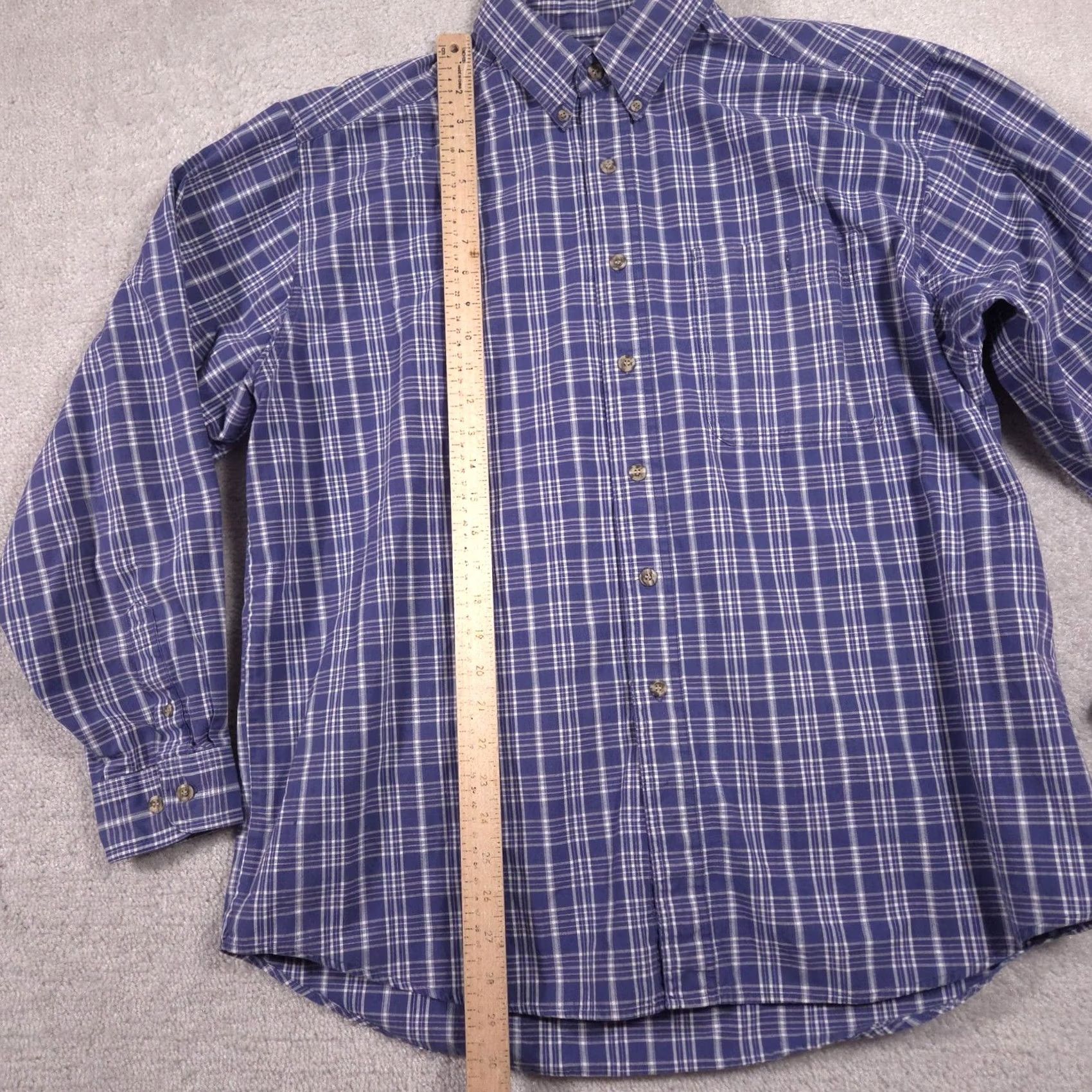 Wrangler Wrangler Rugged Wear Shirt Mens XL Blue Plaid Button-Down Long Sleeve Outdoor Mens XL Blue Plaid Shirt Size US XL / EU 56 / 4 - 7 Thumbnail