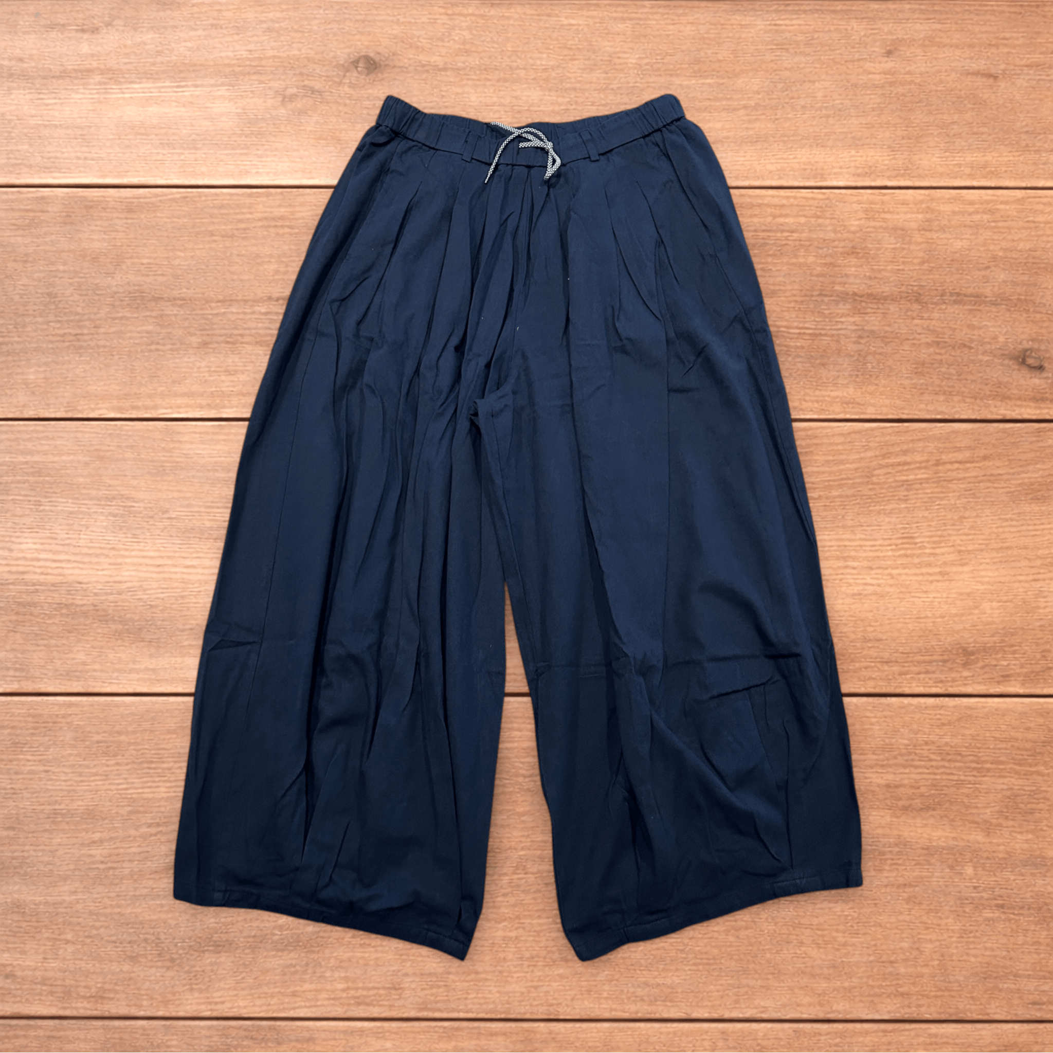 Japanese Brand Super baggy wide leg parachute trousers in dark blue wash. Size US 34 / EU 50 - 1 Thumbnail