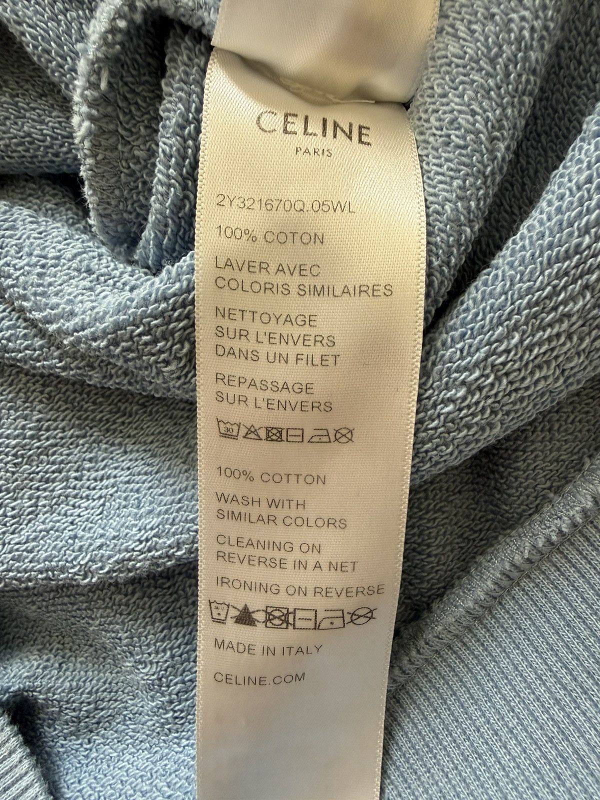 Celine Celine blue black logo hoodie Hedi Slimane grail Size US L / EU 52-54 / 3 - 22 Thumbnail