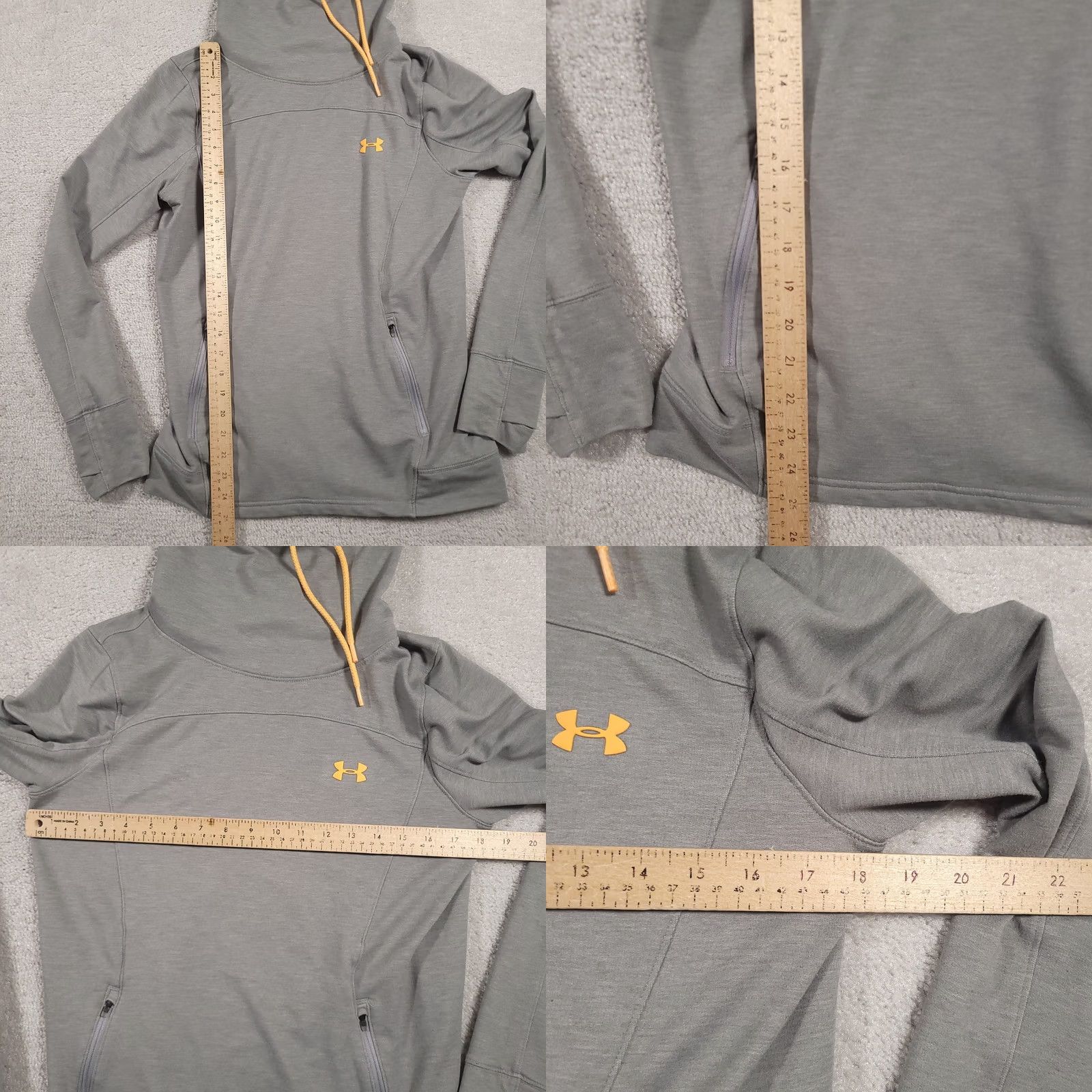 Under Armour Under Armour Featherweight Hoodie Women's Medium Gray Cowl Neck Zip Pockets Lightweight Size M / US 6-8 / IT 42-44 - 8 Thumbnail