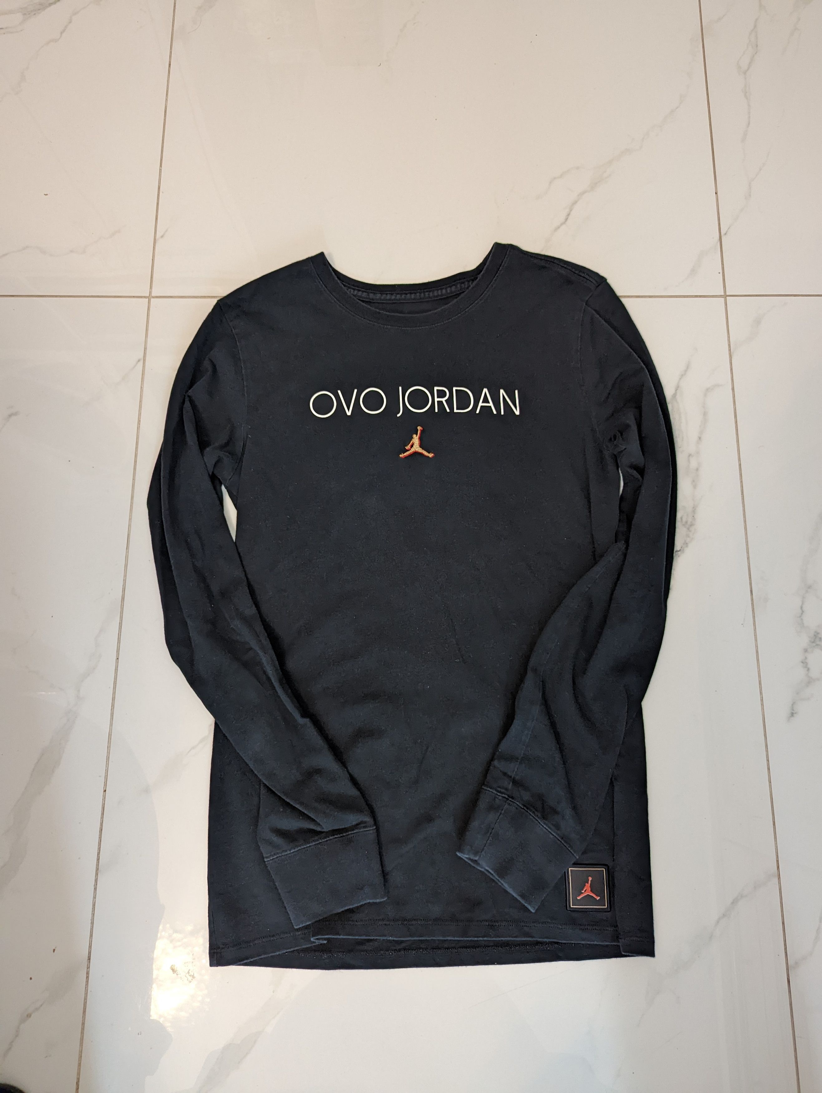 image of Jordan X Ovo Long Sleeve in Black, Men's (Size Small)