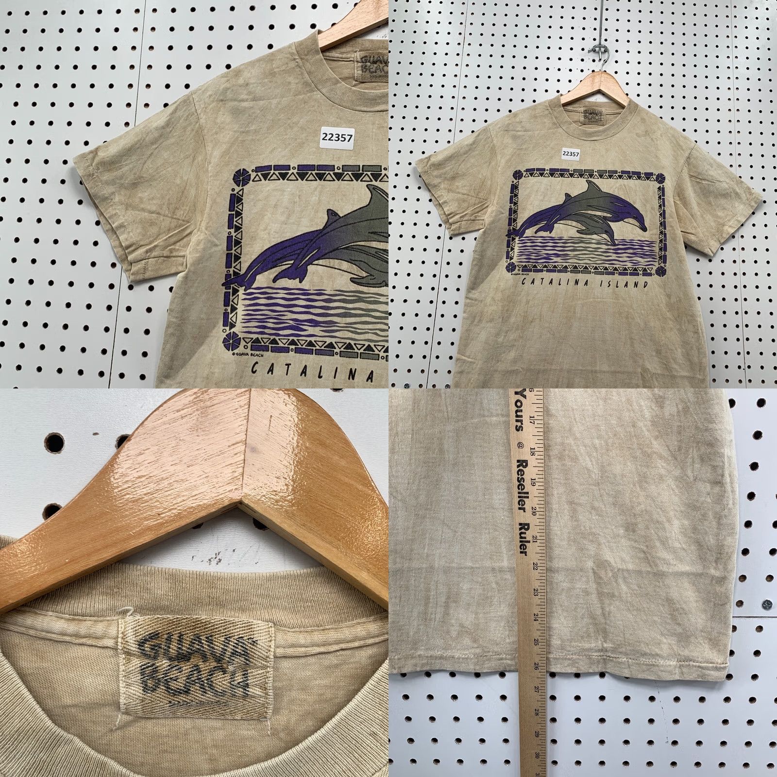 Catalina Vintage Guava Beach Dolphin Catalina Island Shirt Brown Adult Small 90s 80s Beach Crew Neck T-Shirt Mens Size US S / EU 44-46 / 1 - 8 Thumbnail