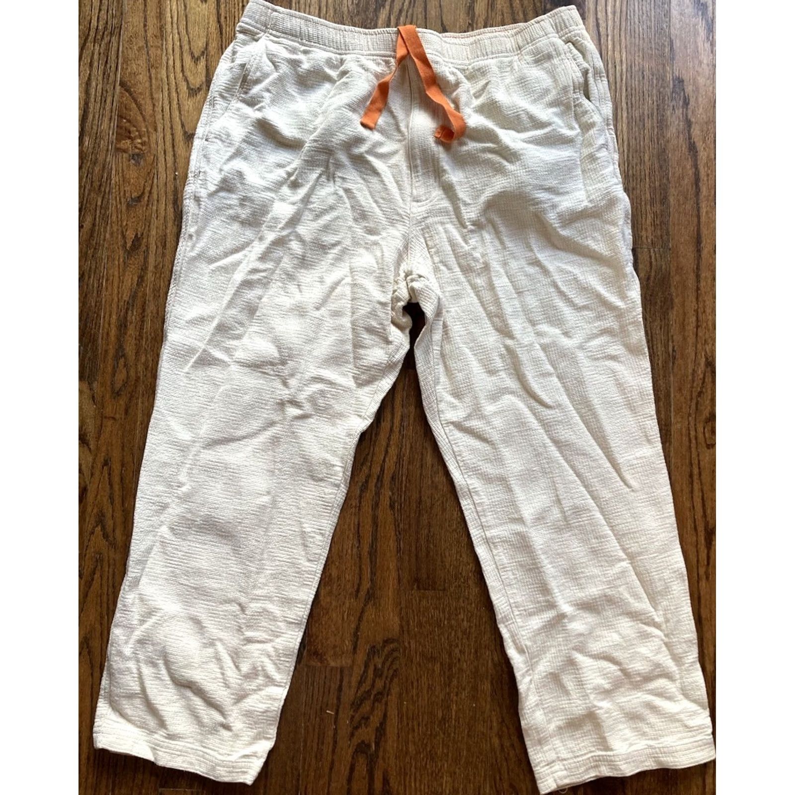 The Territory Ahead Territory Ahead Pants Mens 2XL Ivory Knit Drawstring Lounge Size US 39 - 2 Thumbnail