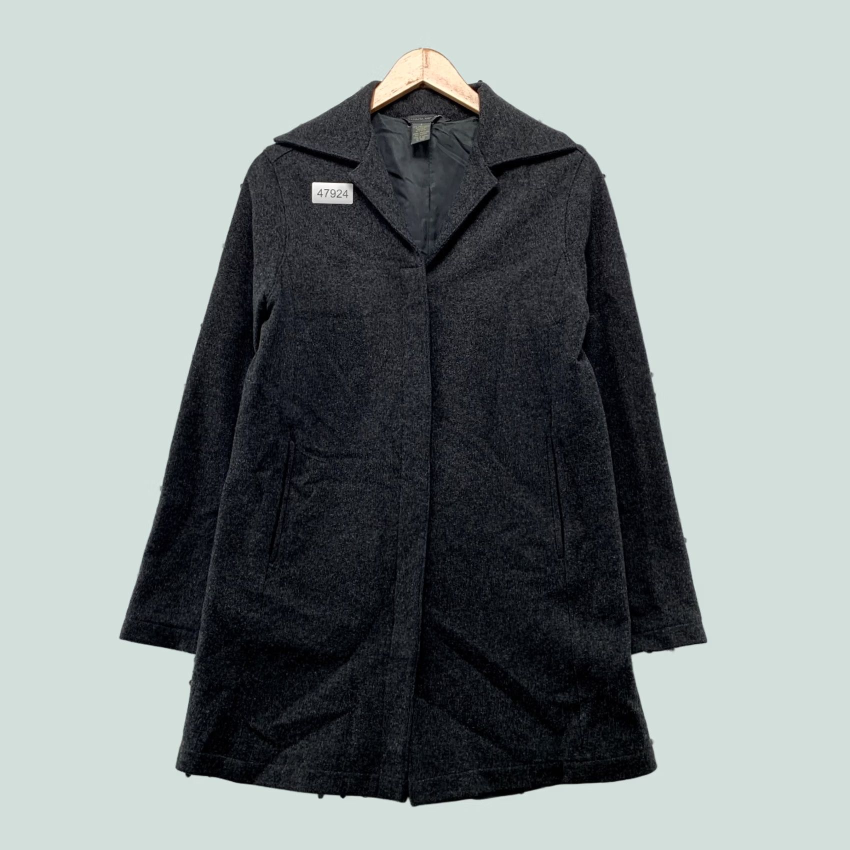 Banana Republic VINTAGE Banana Republic Wool Overcoat Womens Small Gray Hidden Button Y2K Size S / US 4 / IT 40 - 1 Thumbnail