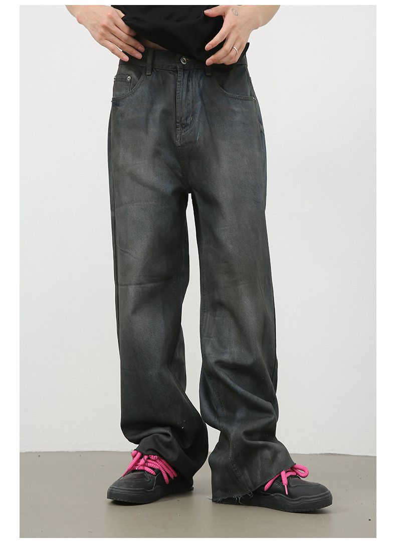 Japanese Brand × Jean Vintage coated wide-leg high street distressed loose jeans Size US 32 / EU 48 - 2 Thumbnail