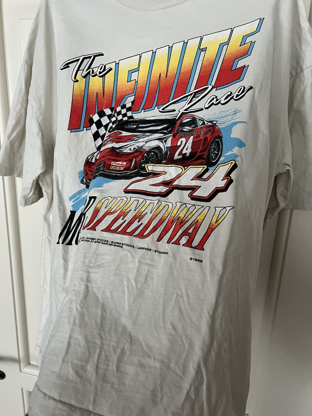 NASCAR Vintage 1996 NASCAR Speedway Racing Infinite Car T-Shirt Tee Size US XL / EU 56 / 4 - 11 Thumbnail