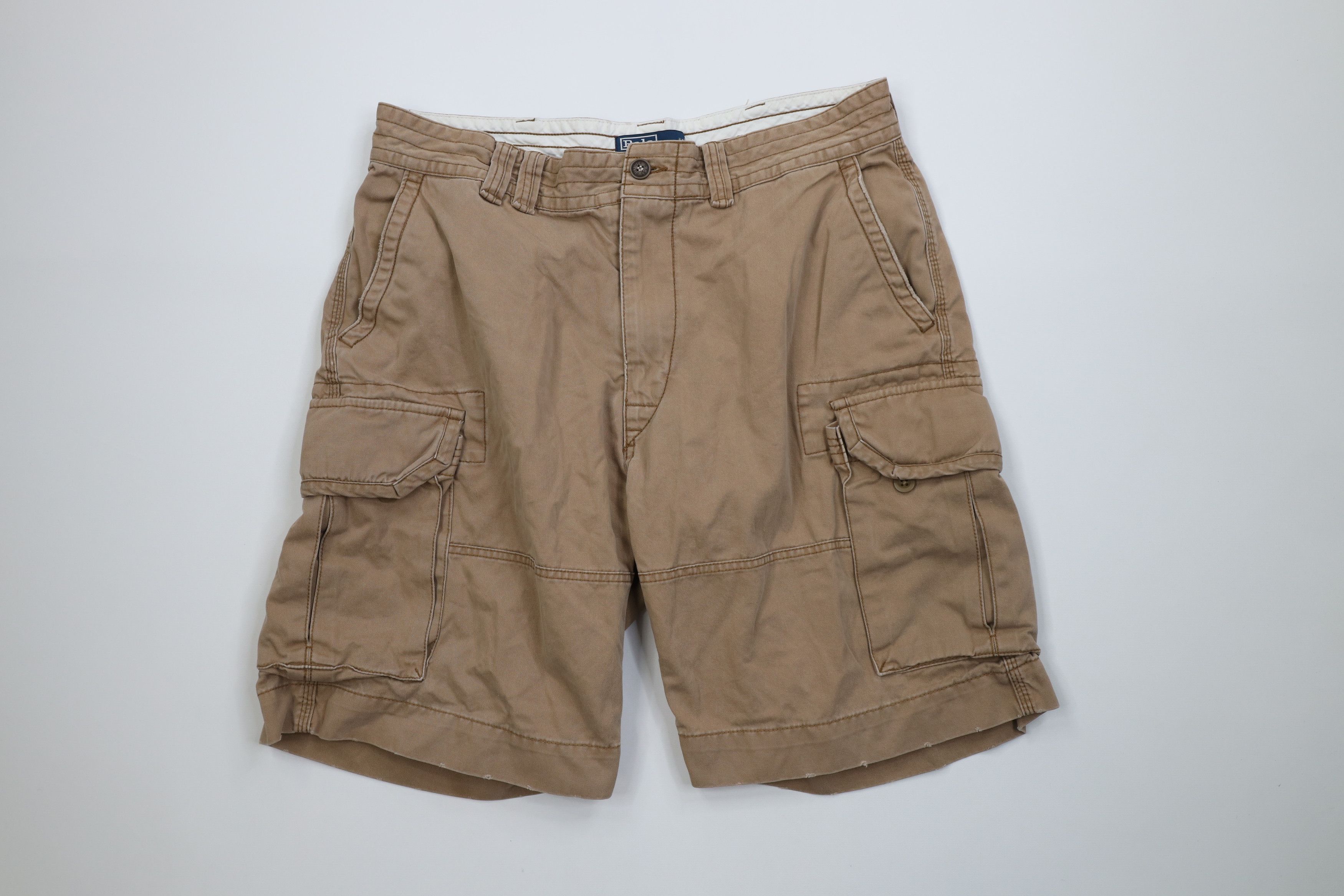Polo Ralph Lauren Vintage 90s Ralph Lauren Surplus Cargo Shorts Brown Cotton Size US 36 / EU 52 - 1 Thumbnail