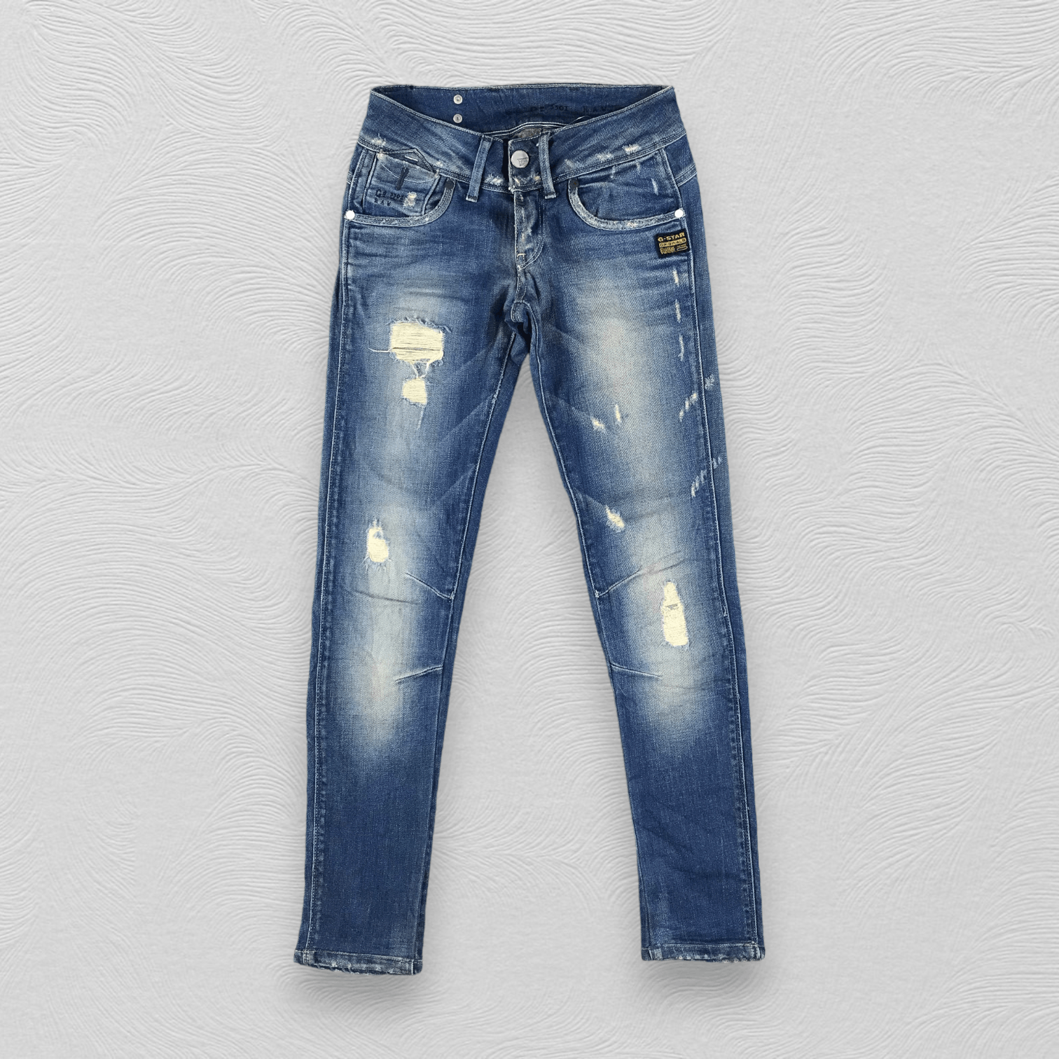 G-Star G Star Raw Jeans Skinny Distressed Denim KJ1593 Size 24" / US 00 / IT 34 - 1 Thumbnail