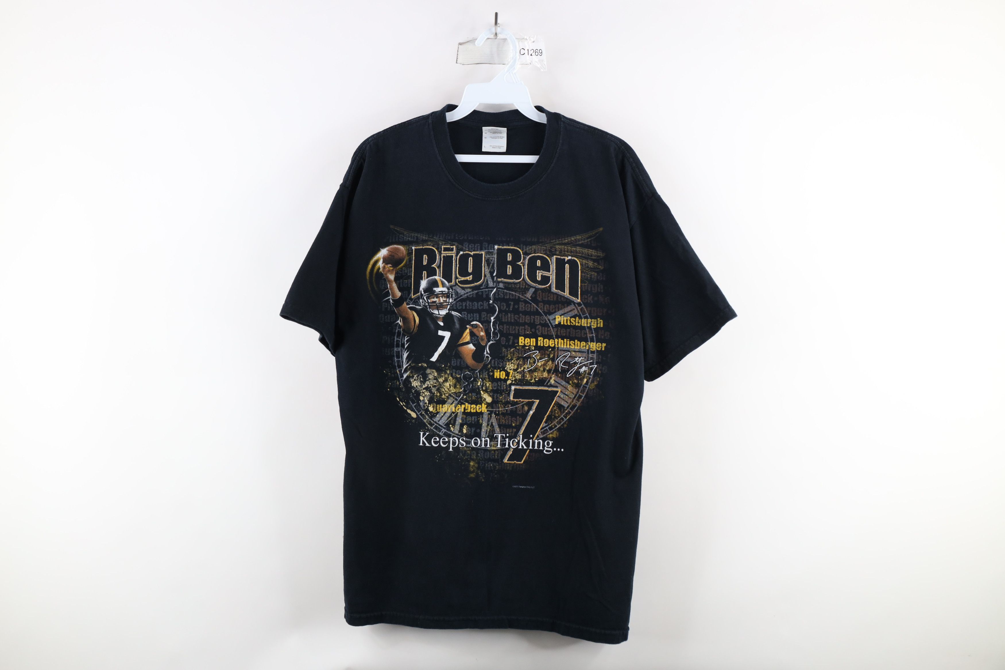 Vintage Vintage Y2K Ben Roethlisberger Pittsburgh Football T-Shirt Size US L / EU 52-54 / 3 - 1 Thumbnail